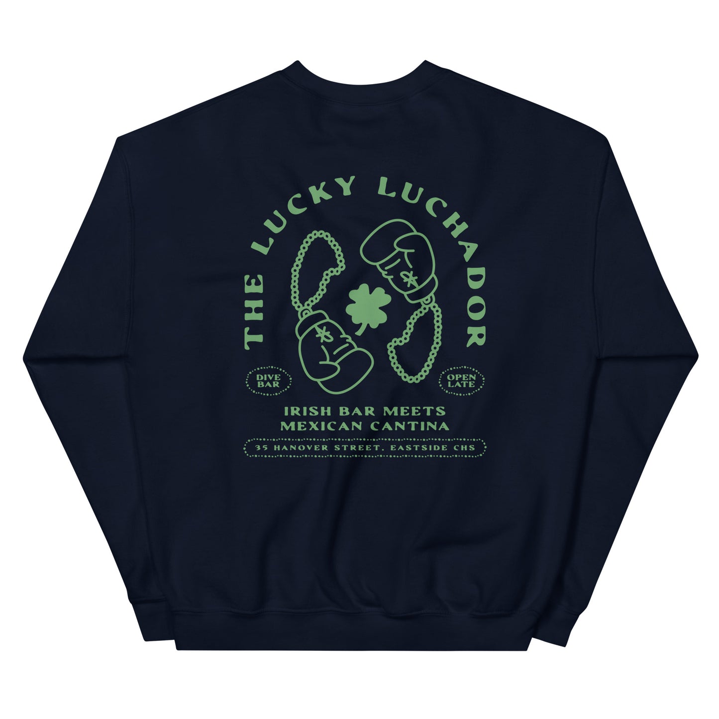 Green Lucky Luchador Boxing Gloves Unisex Sweatshirt