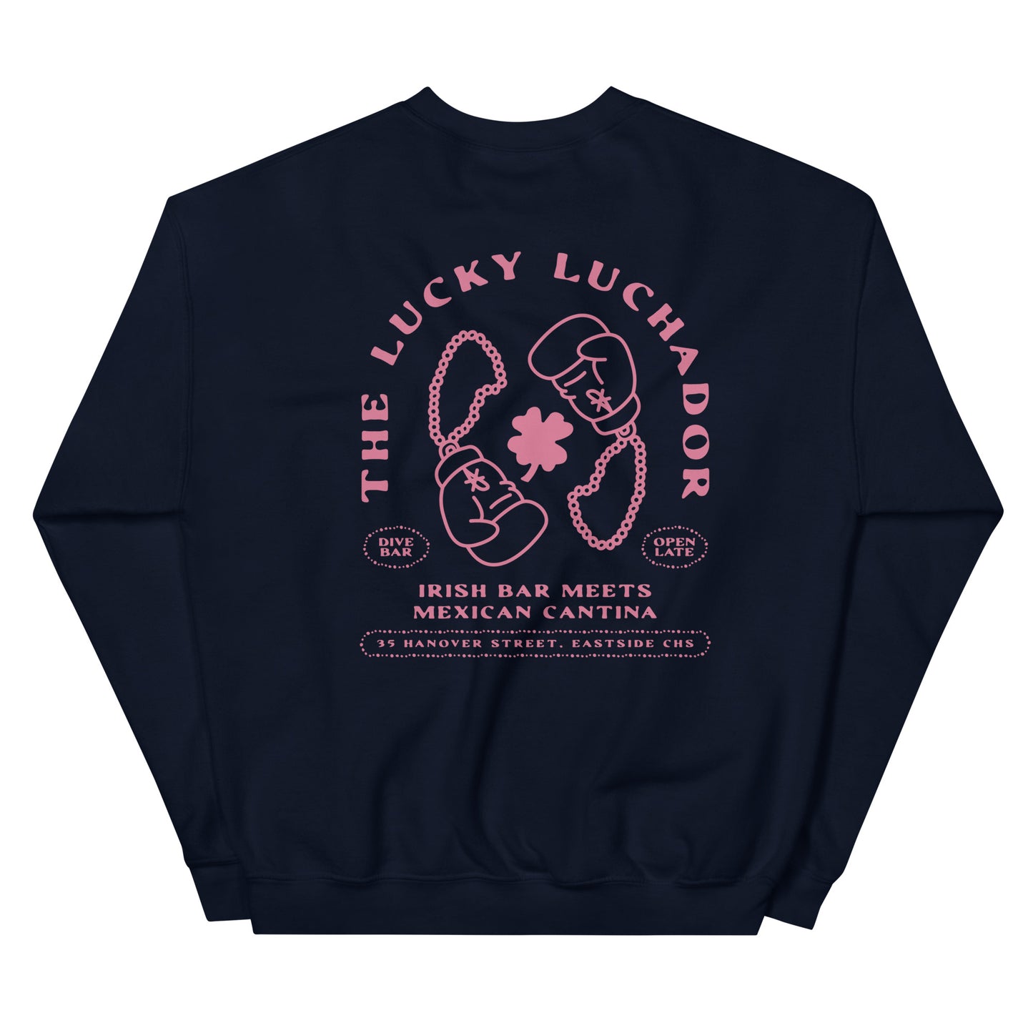 Pink Lucky Luchador Boxing Gloves Unisex Sweatshirt