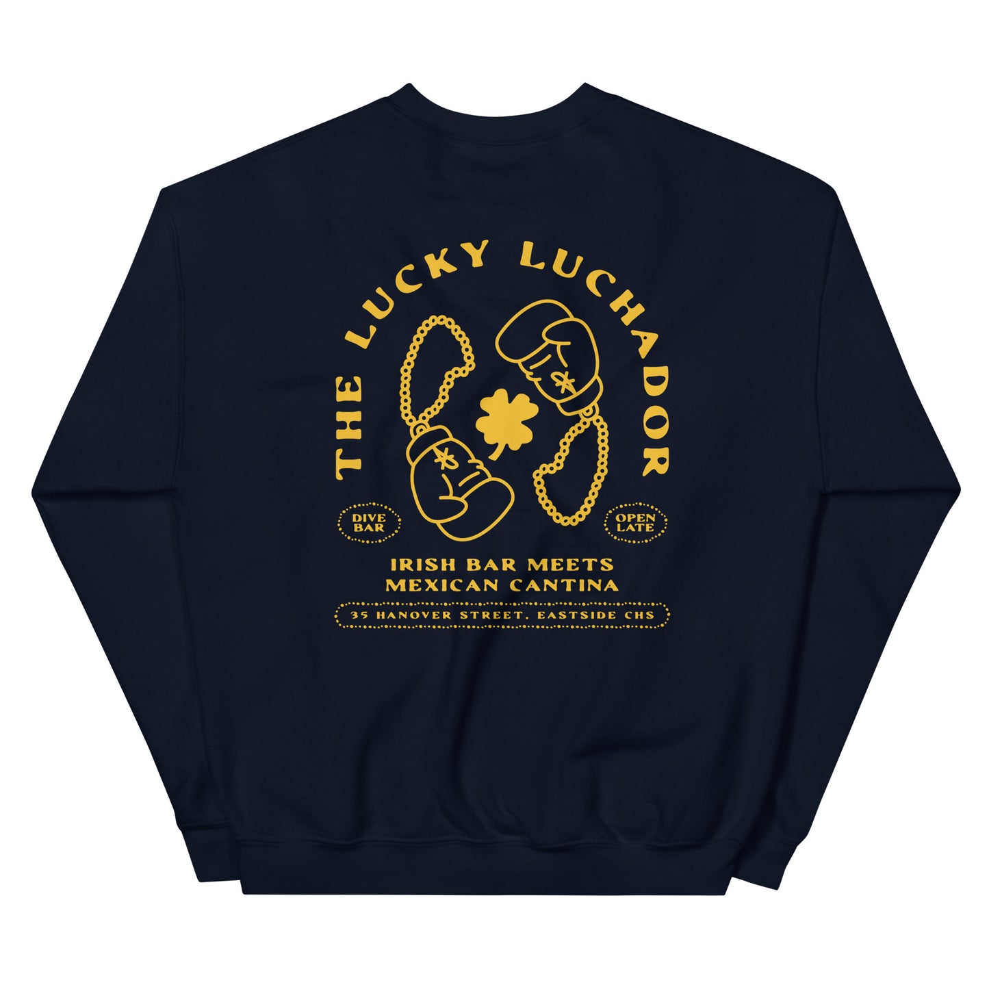 Yellow Lucky Luchador Boxing Gloves Unisex Sweatshirt