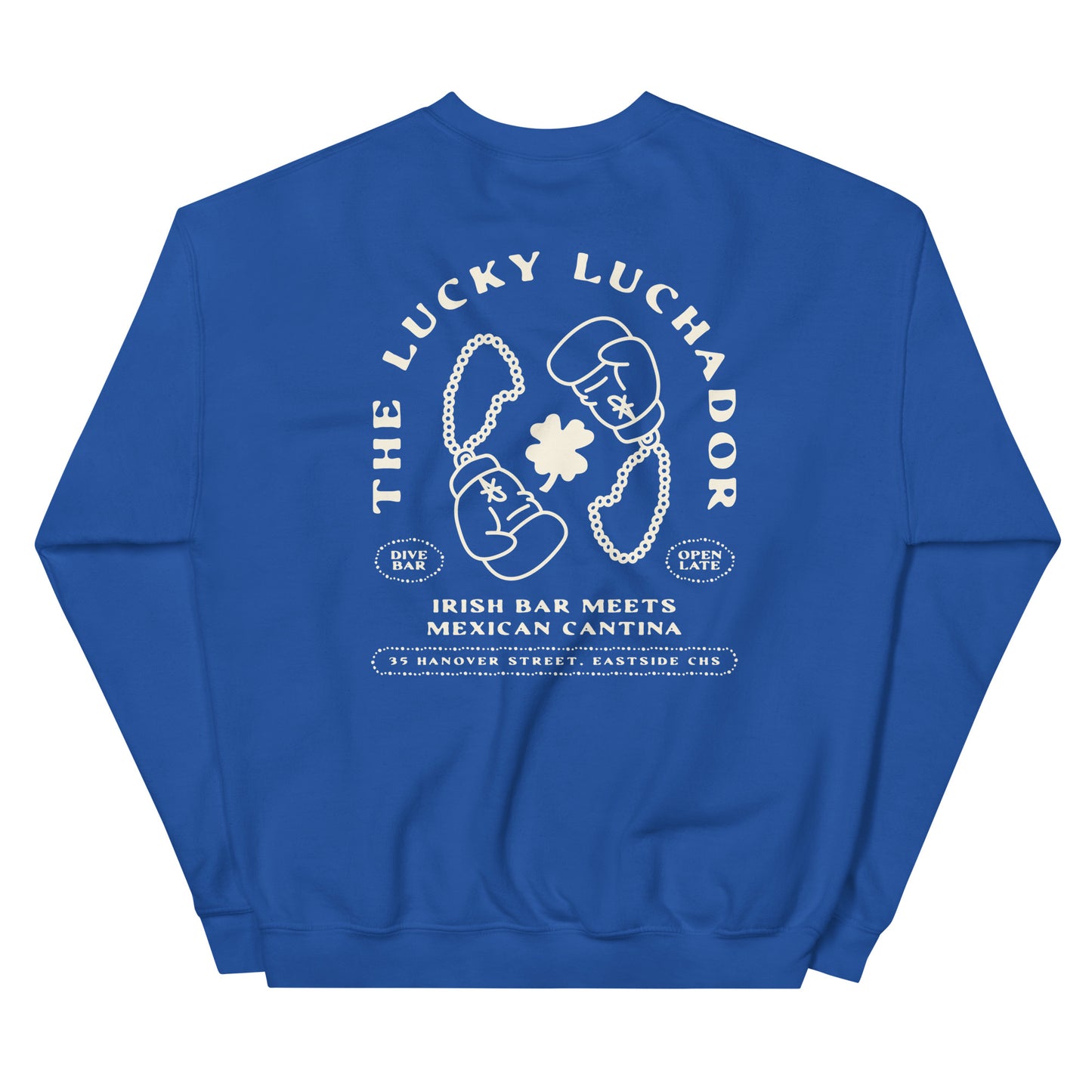 White Lucky Luchador Boxing Gloves Unisex Sweatshirt