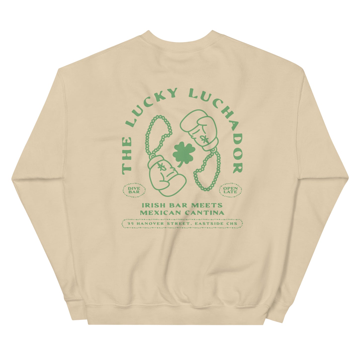 Green Lucky Luchador Boxing Gloves Unisex Sweatshirt