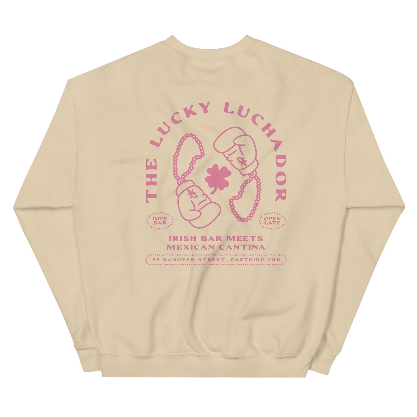 Pink Lucky Luchador Boxing Gloves Unisex Sweatshirt