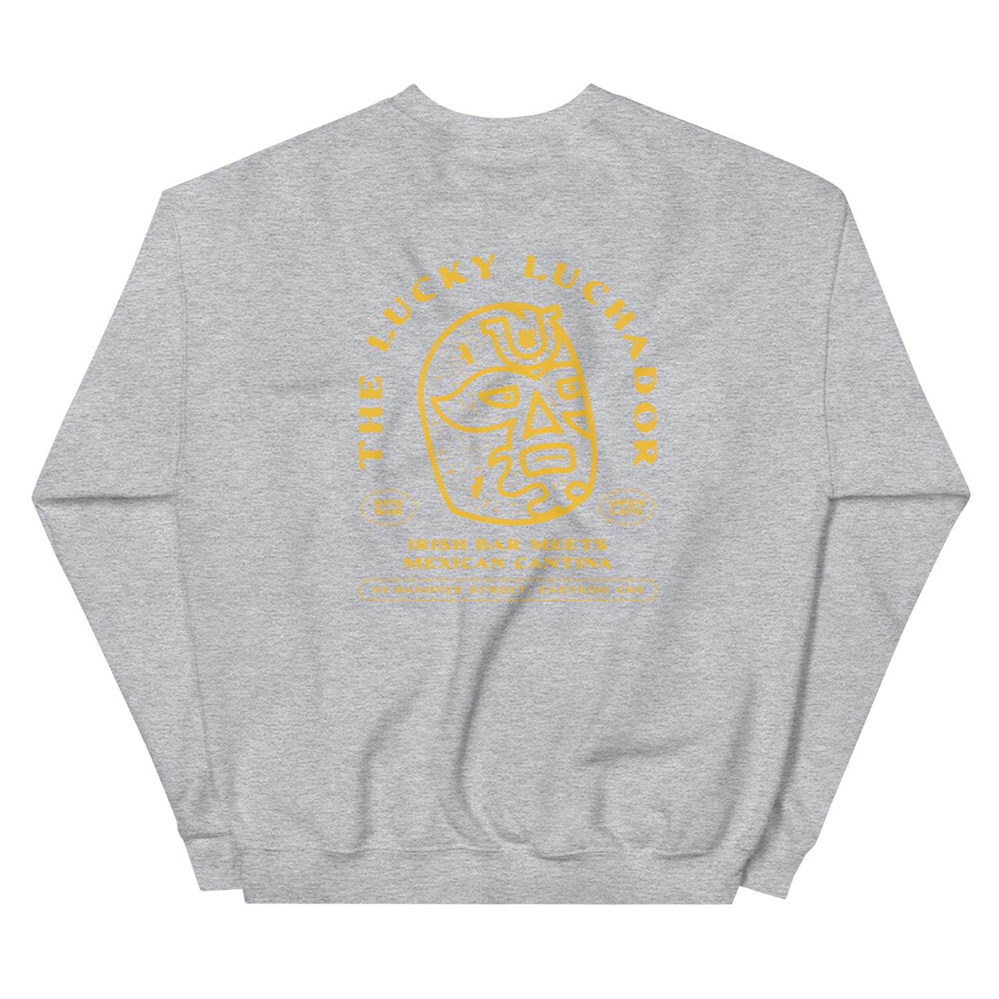 Yellow Lucky Luchador Head Unisex Sweatshirt