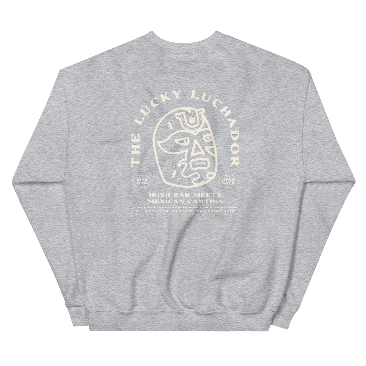 White Lucky Luchador Head Unisex Sweatshirt