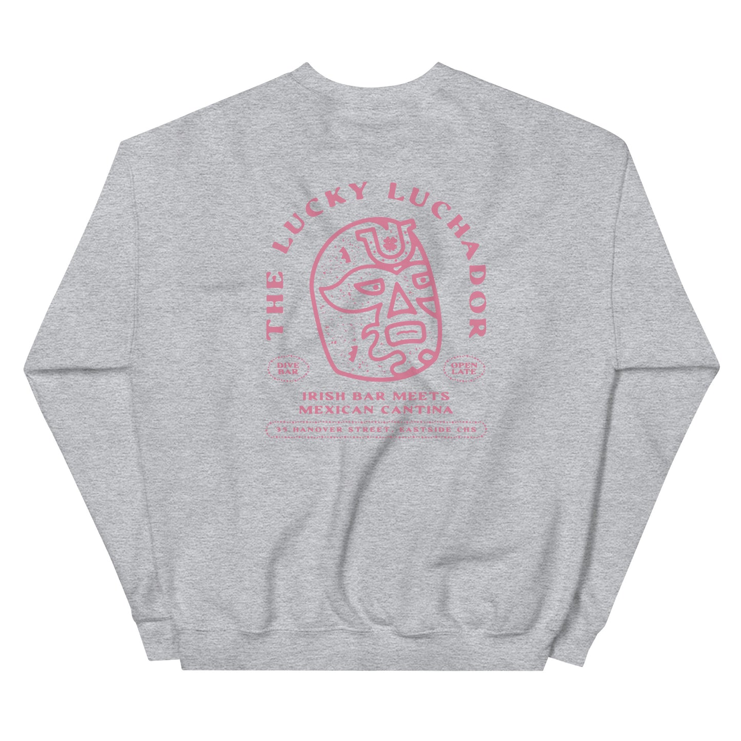 Pink Lucky Luchador Head Unisex Sweatshirt