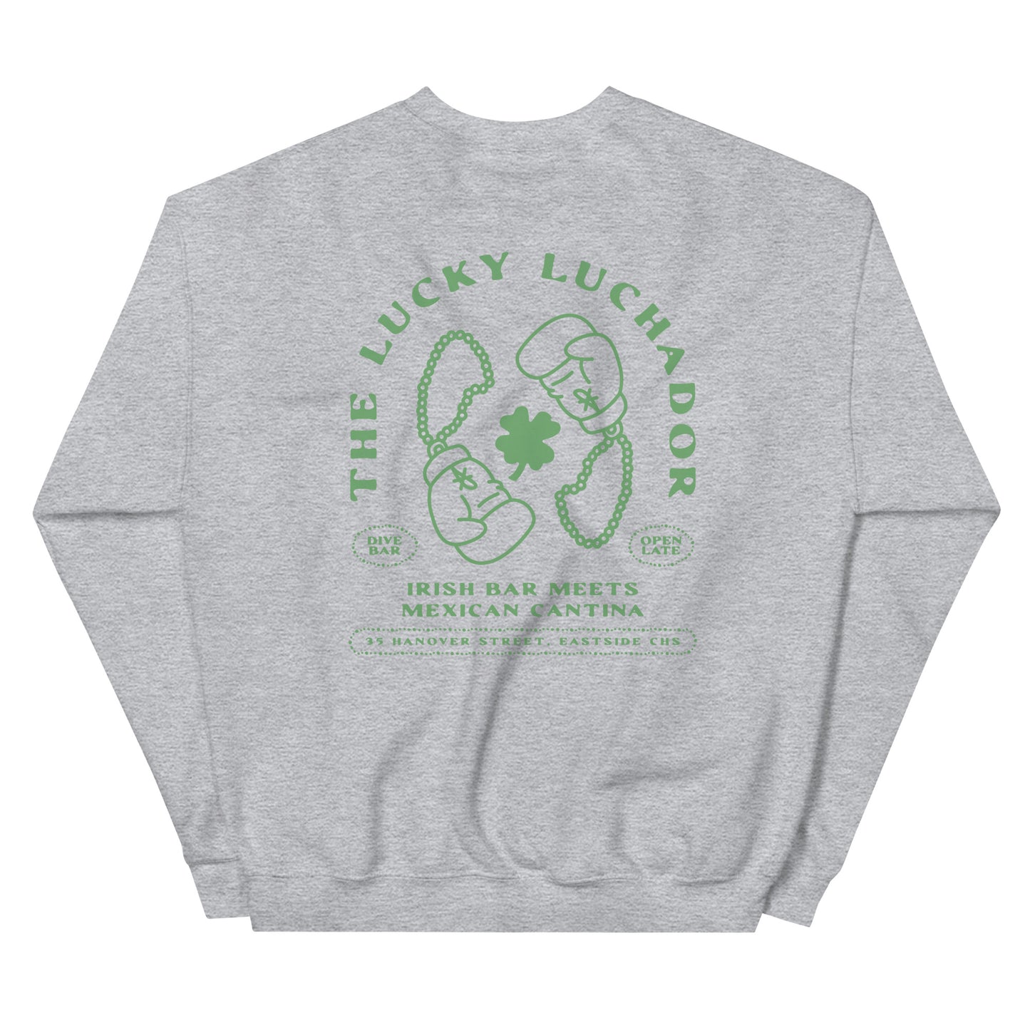 Green Lucky Luchador Boxing Gloves Unisex Sweatshirt