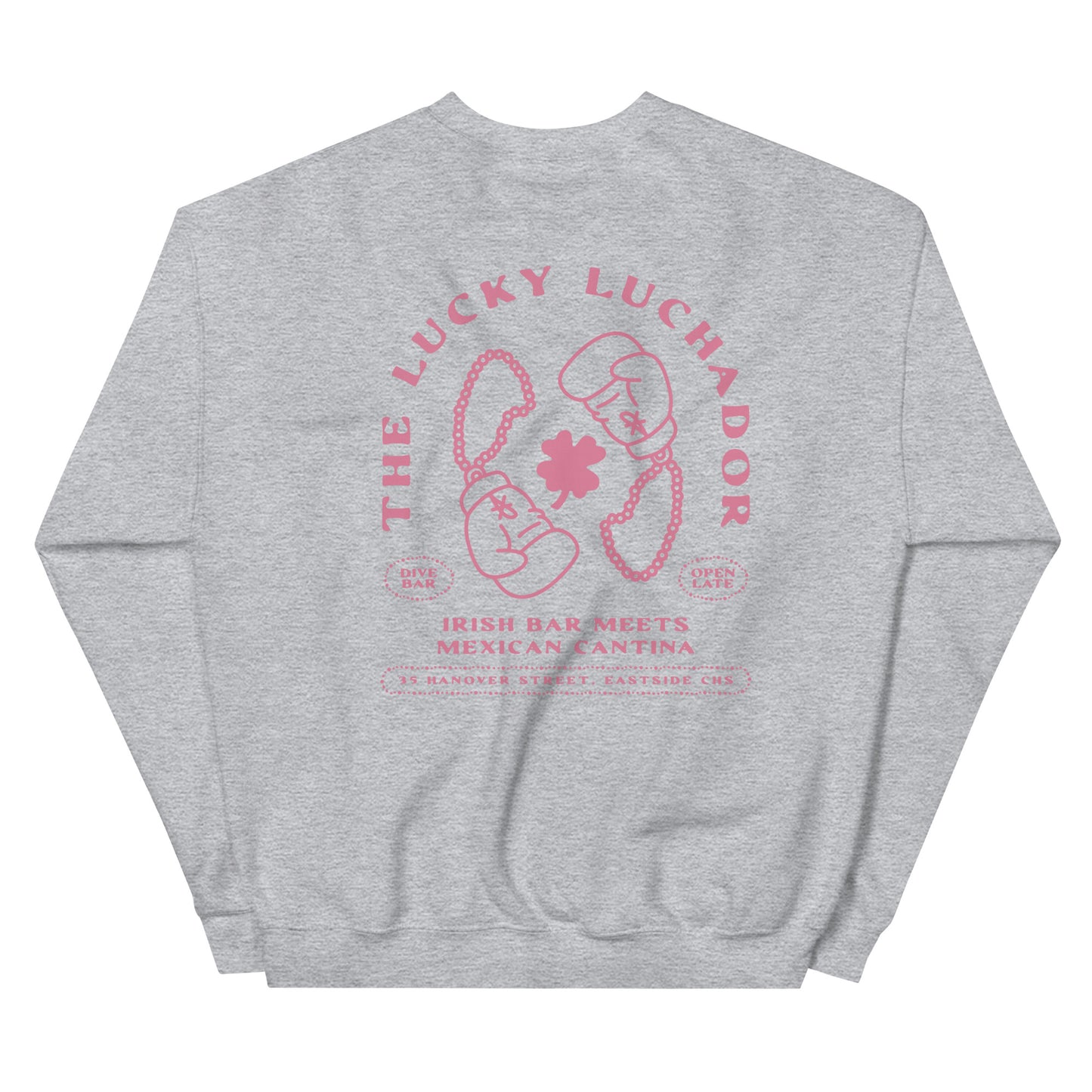 Pink Lucky Luchador Boxing Gloves Unisex Sweatshirt