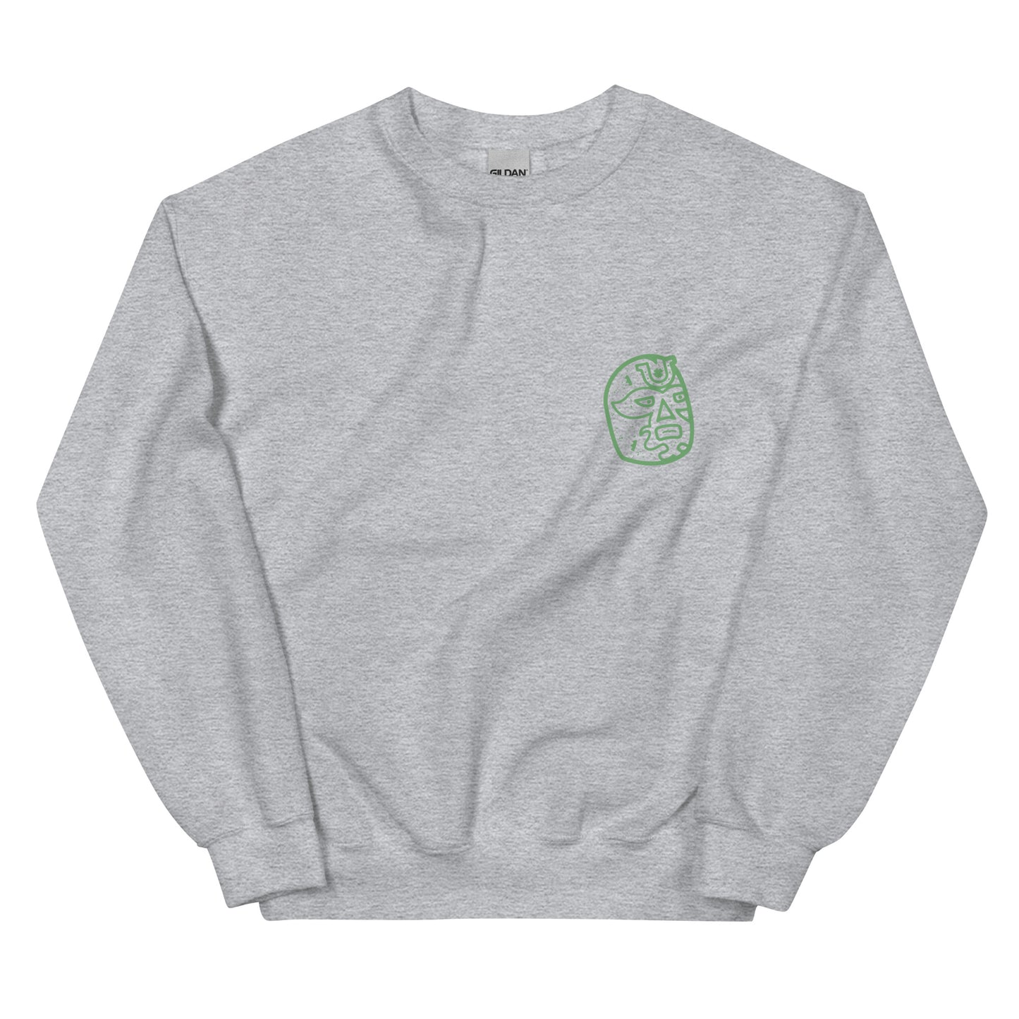 Green Lucky Luchador Head Unisex Sweatshirt