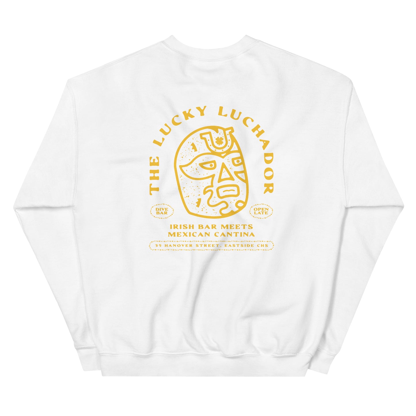 Yellow Lucky Luchador Head Unisex Sweatshirt