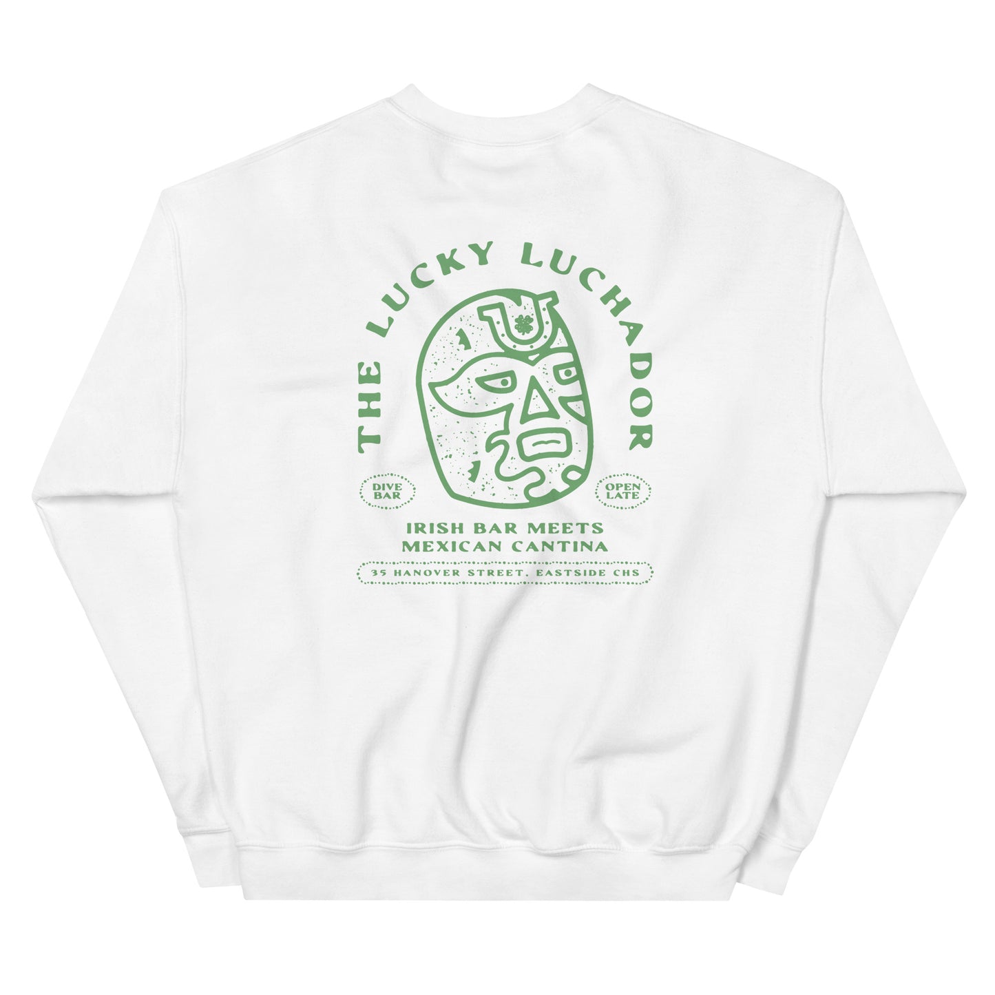 Green Lucky Luchador Head Unisex Sweatshirt