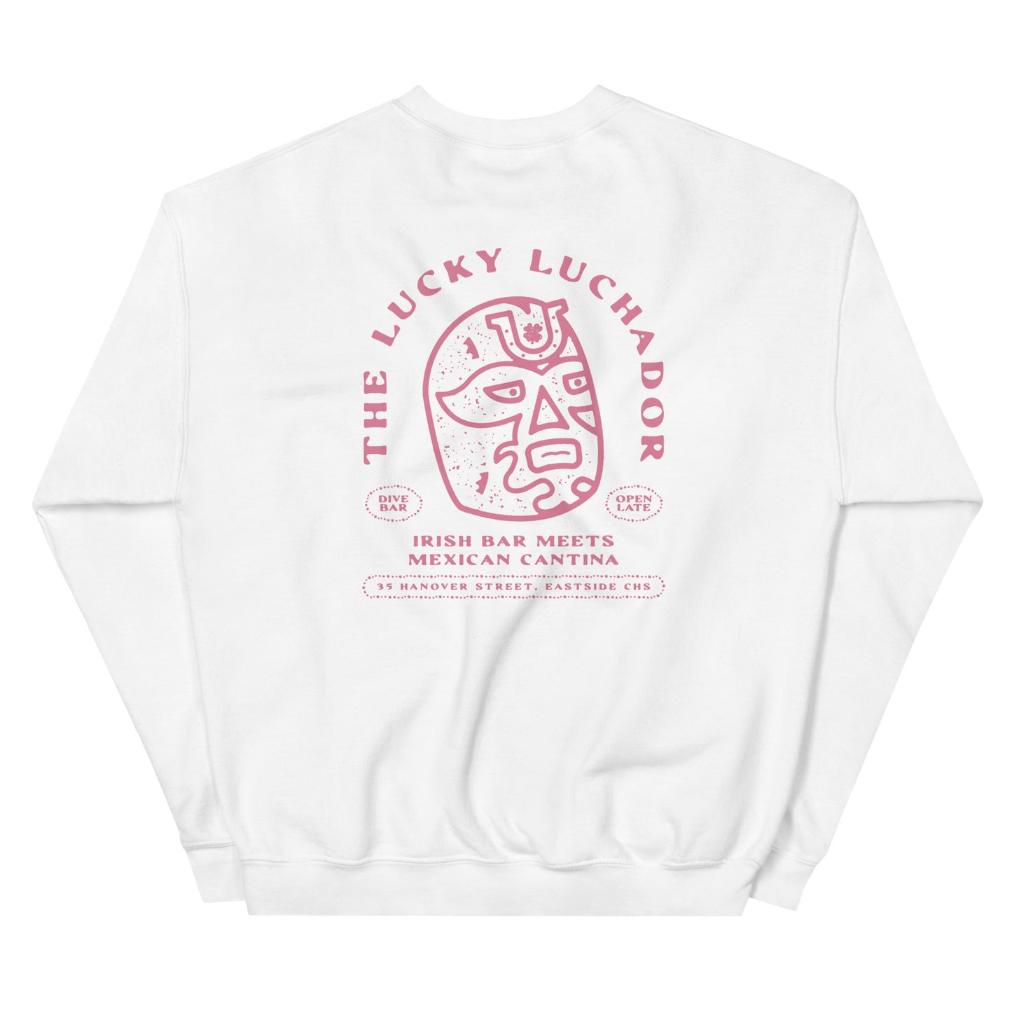 Pink Lucky Luchador Head Unisex Sweatshirt