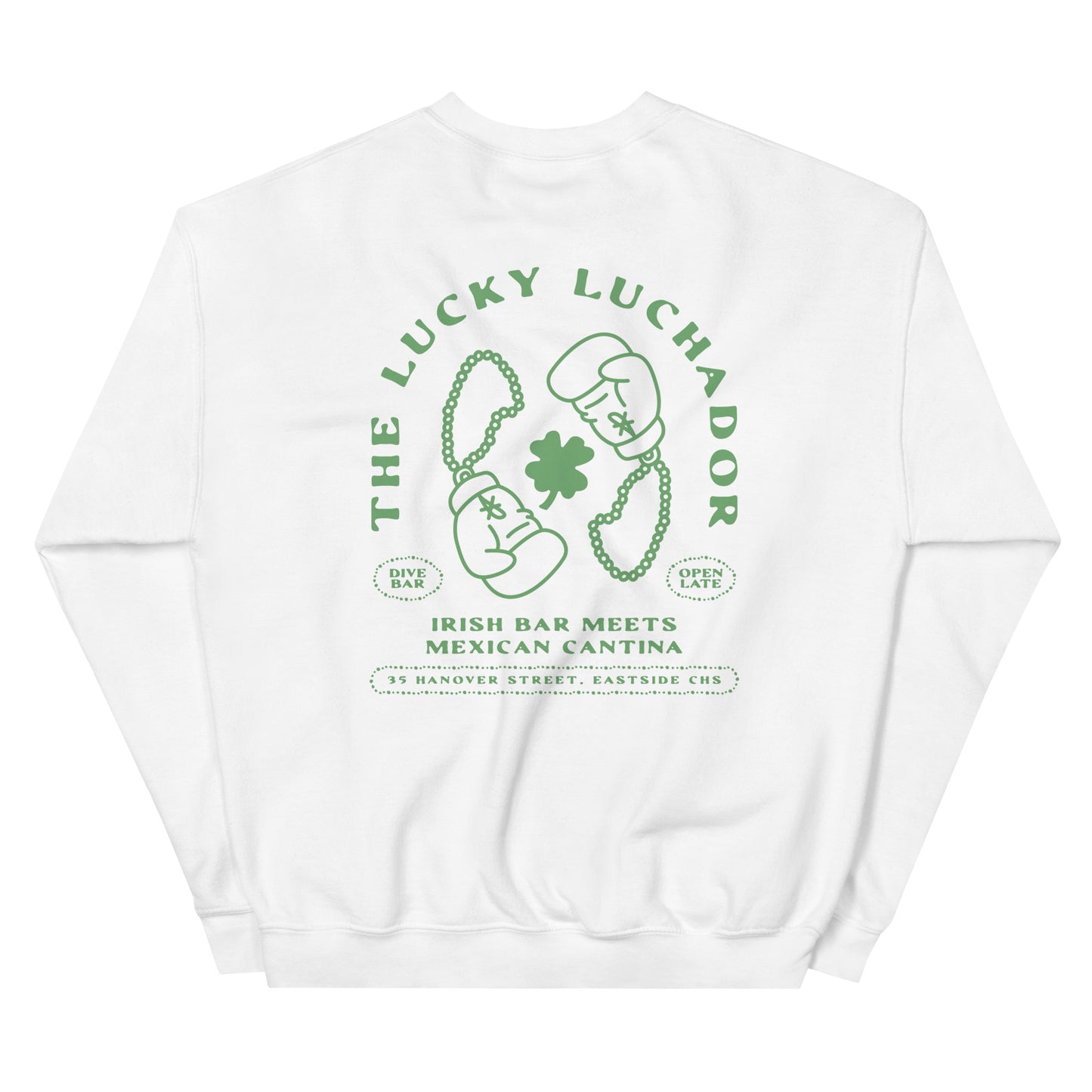 Green Lucky Luchador Boxing Gloves Unisex Sweatshirt