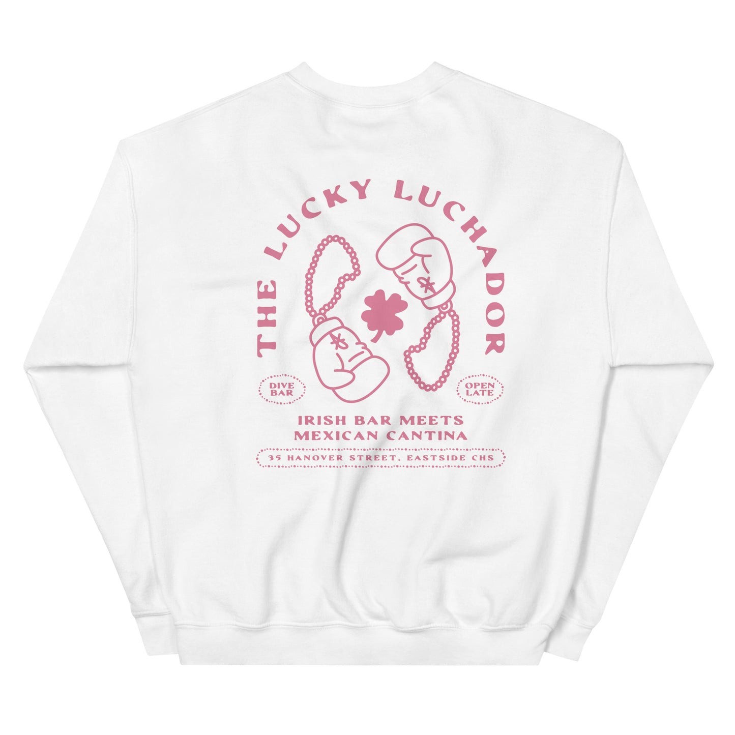 Pink Lucky Luchador Boxing Gloves Unisex Sweatshirt