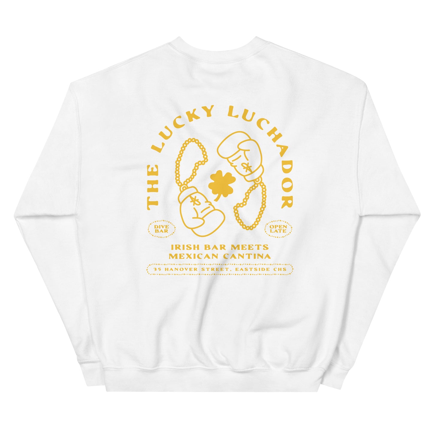 Yellow Lucky Luchador Boxing Gloves Unisex Sweatshirt