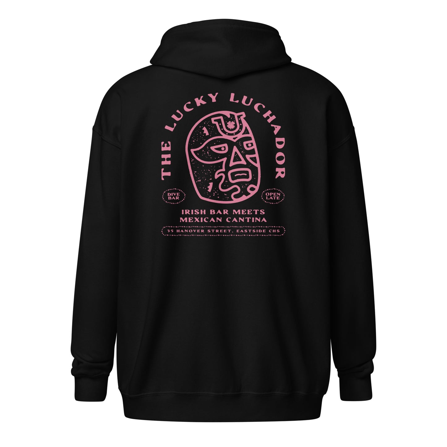 Pink Lucky Luchador Head Unisex heavy blend zip hoodie