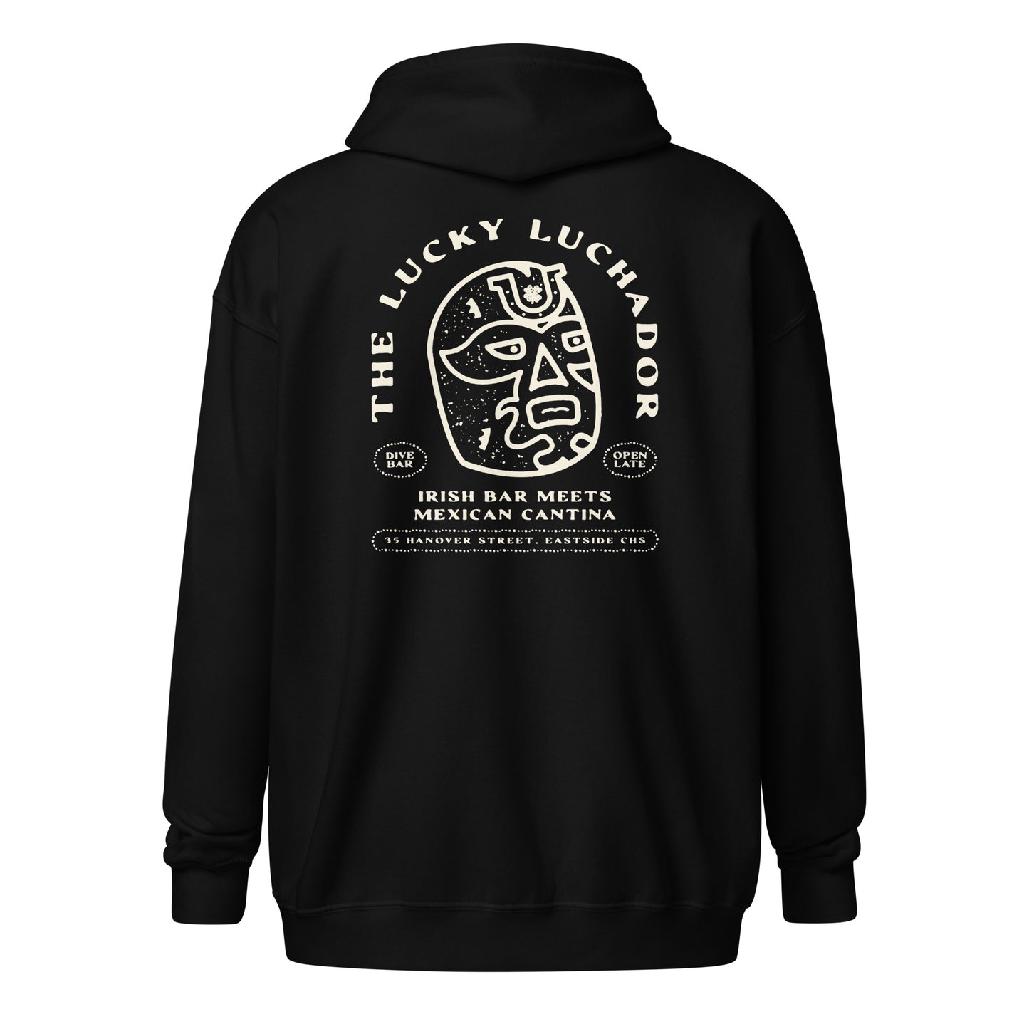 White Lucky Luchador Head Unisex heavy blend zip hoodie