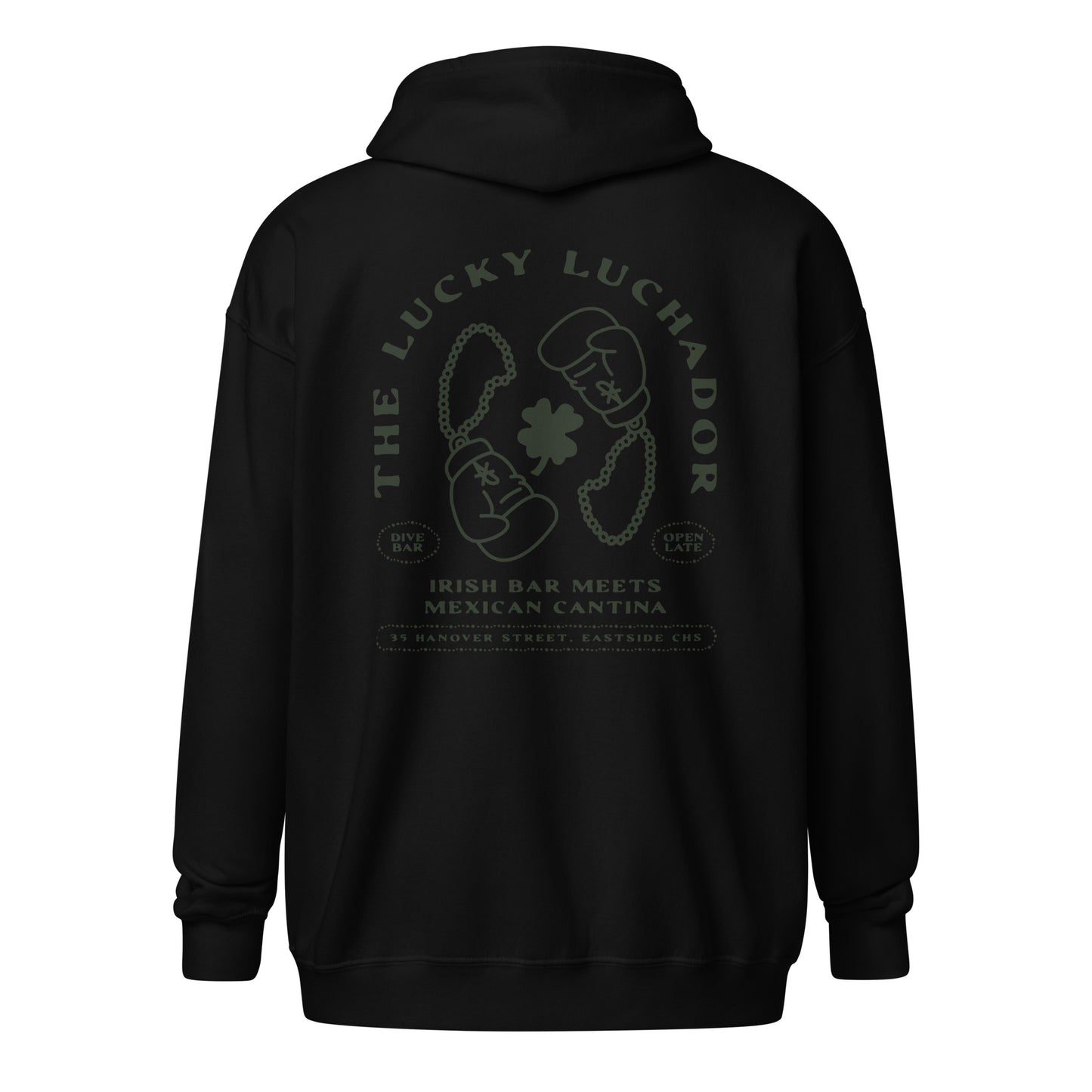 Black Lucky Luchador Boxing Gloves Unisex heavy blend zip hoodie