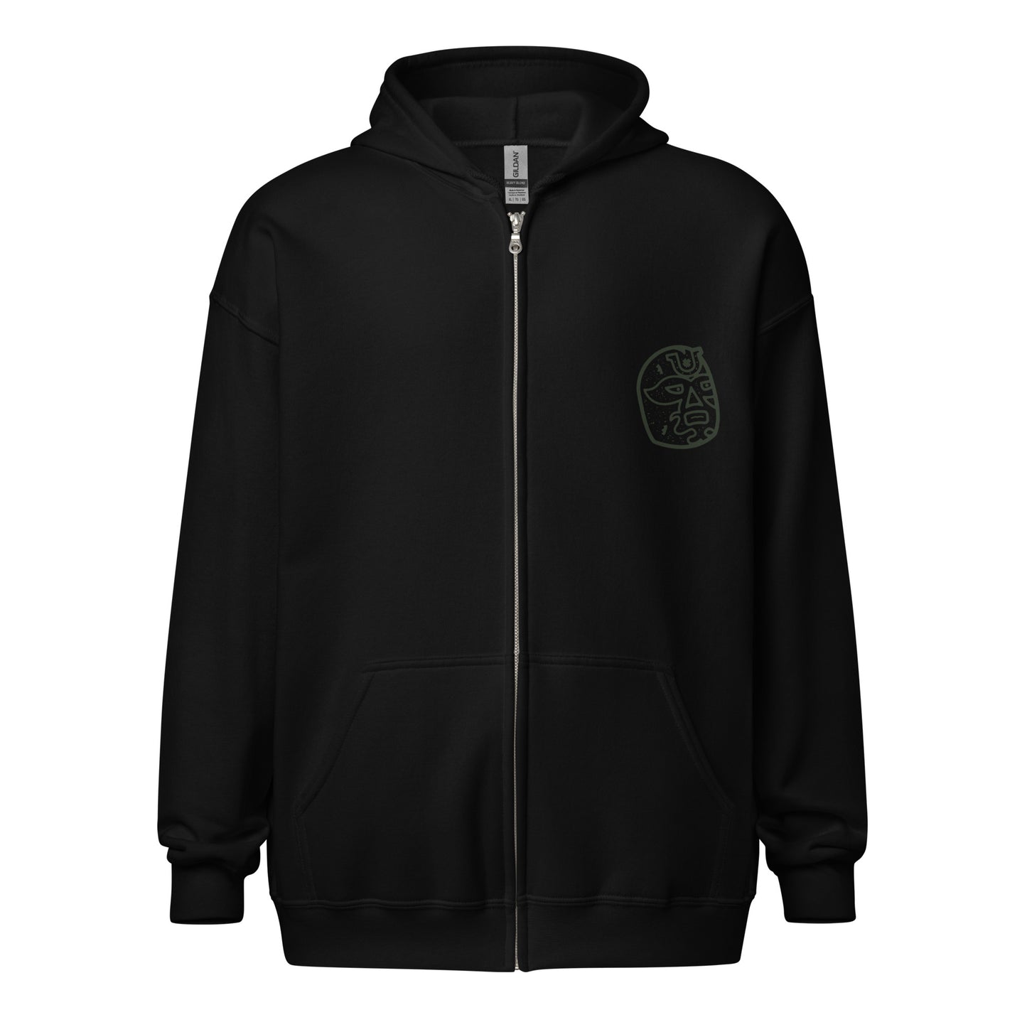 Black Lucky Luchador Head Unisex heavy blend zip hoodie