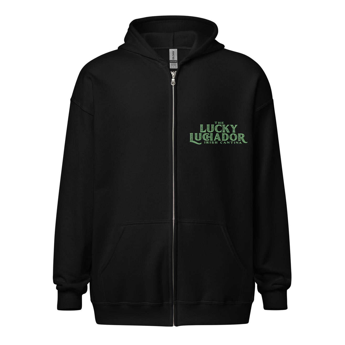 Green Lucky Luchador Boxing Gloves Unisex heavy blend zip hoodie