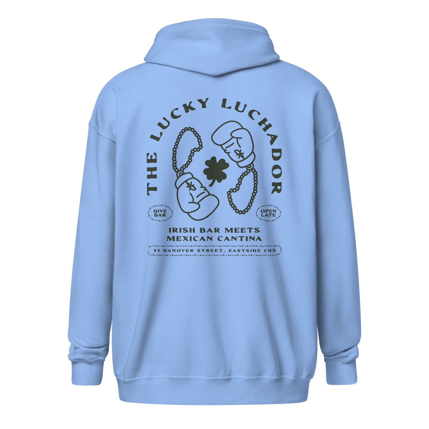 Black Lucky Luchador Boxing Gloves Unisex heavy blend zip hoodie