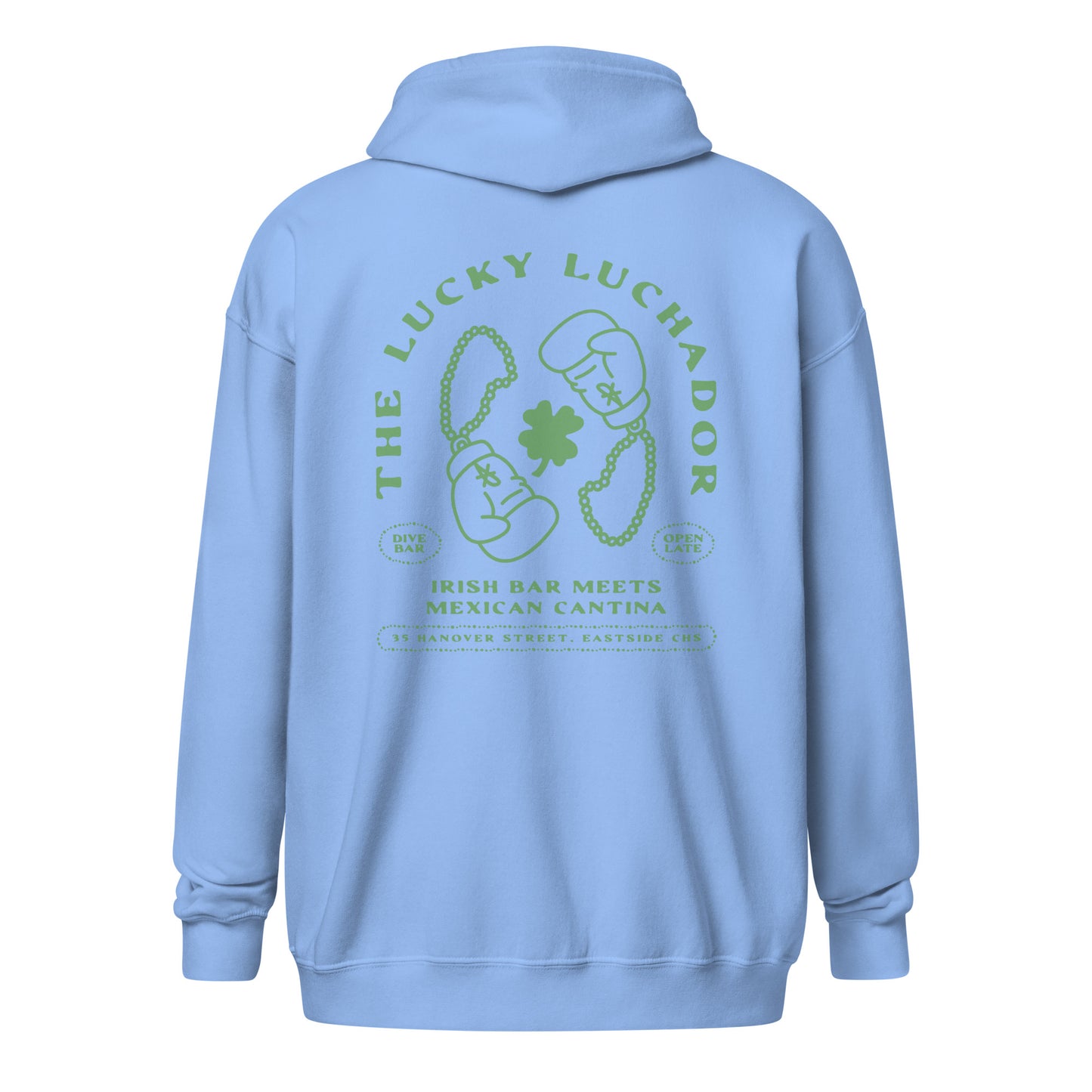 Green Lucky Luchador Boxing Gloves Unisex heavy blend zip hoodie