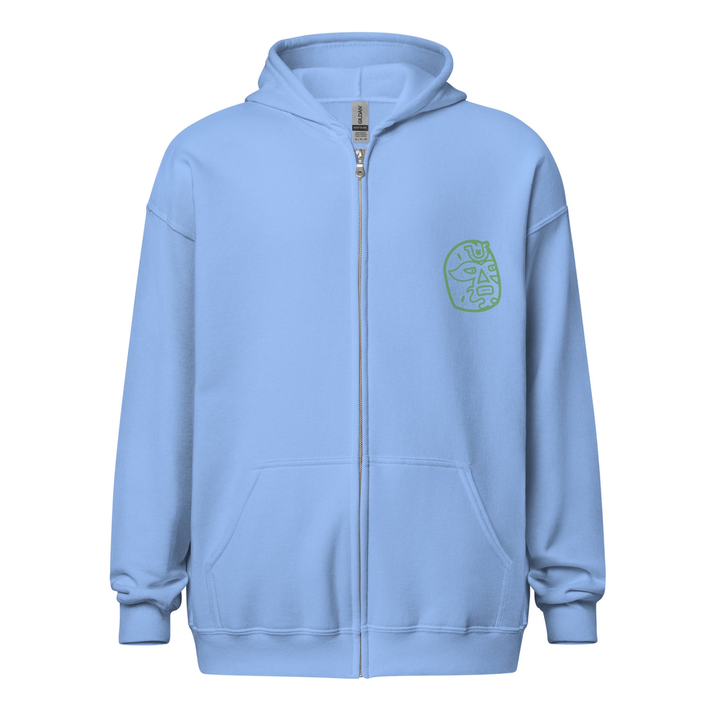 Green Lucky Luchador Head Unisex heavy blend zip hoodie