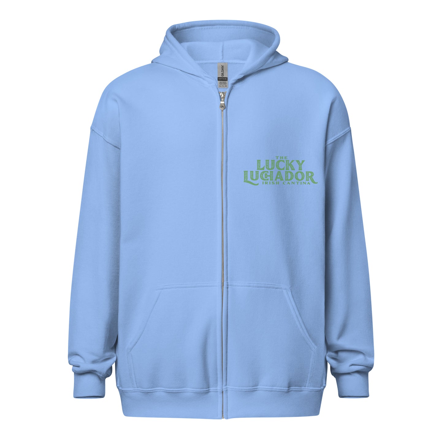 Green Lucky Luchador Boxing Gloves Unisex heavy blend zip hoodie