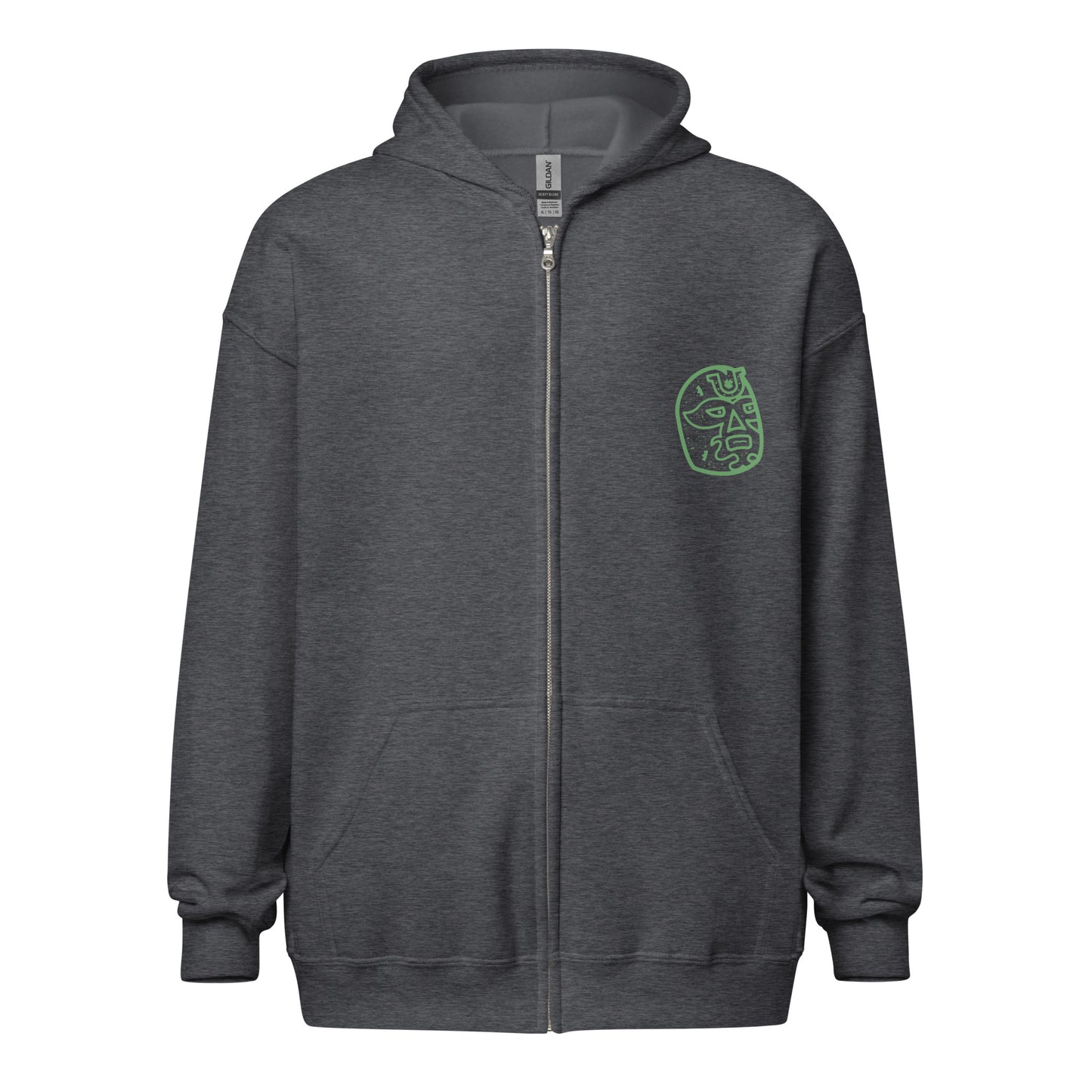 Green Lucky Luchador Head Unisex heavy blend zip hoodie