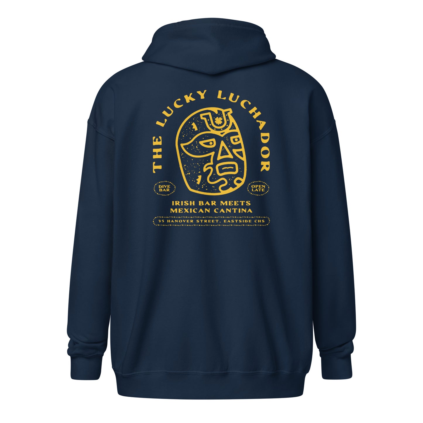 Yellow Lucky Luchador Head Unisex heavy blend zip hoodie