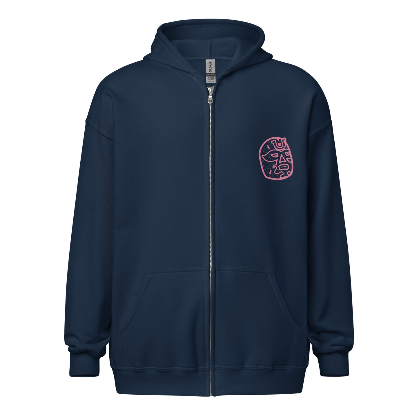 Pink Lucky Luchador Head Unisex heavy blend zip hoodie