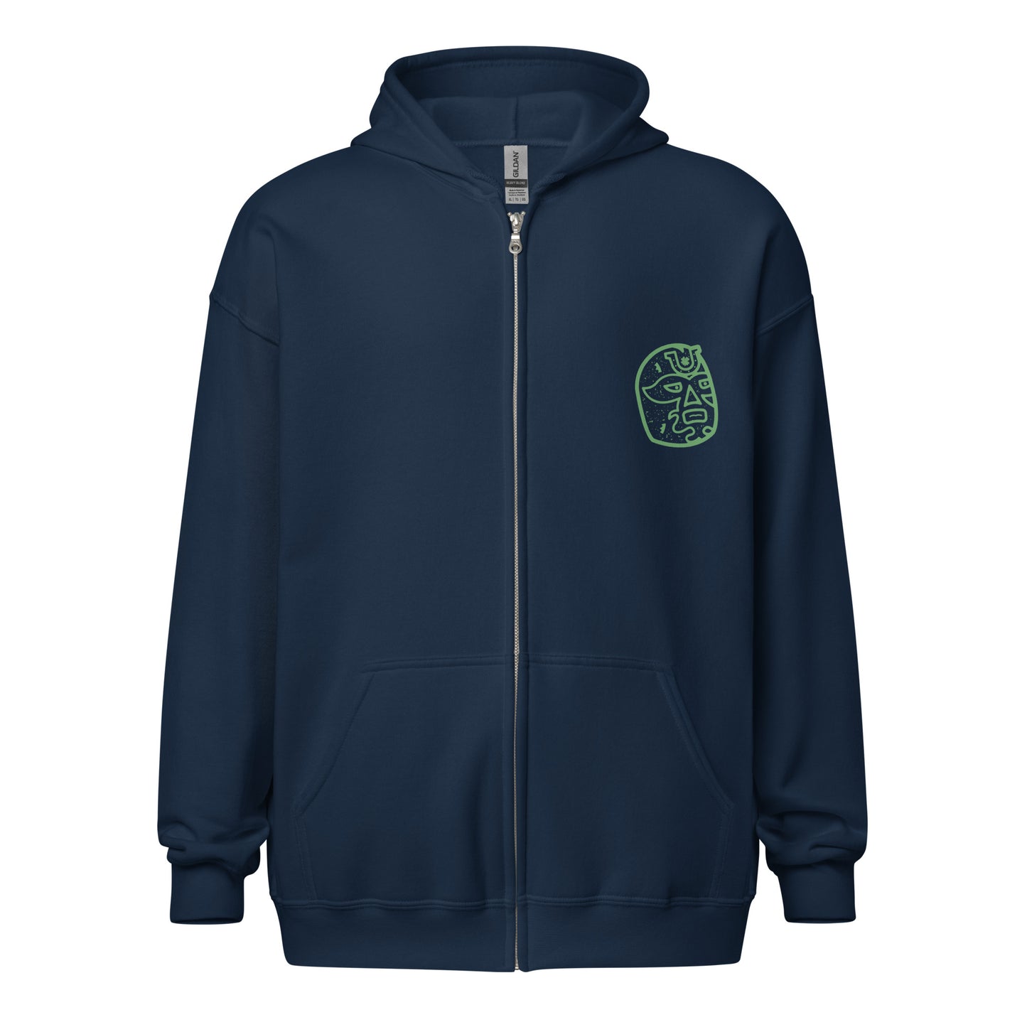 Green Lucky Luchador Head Unisex heavy blend zip hoodie