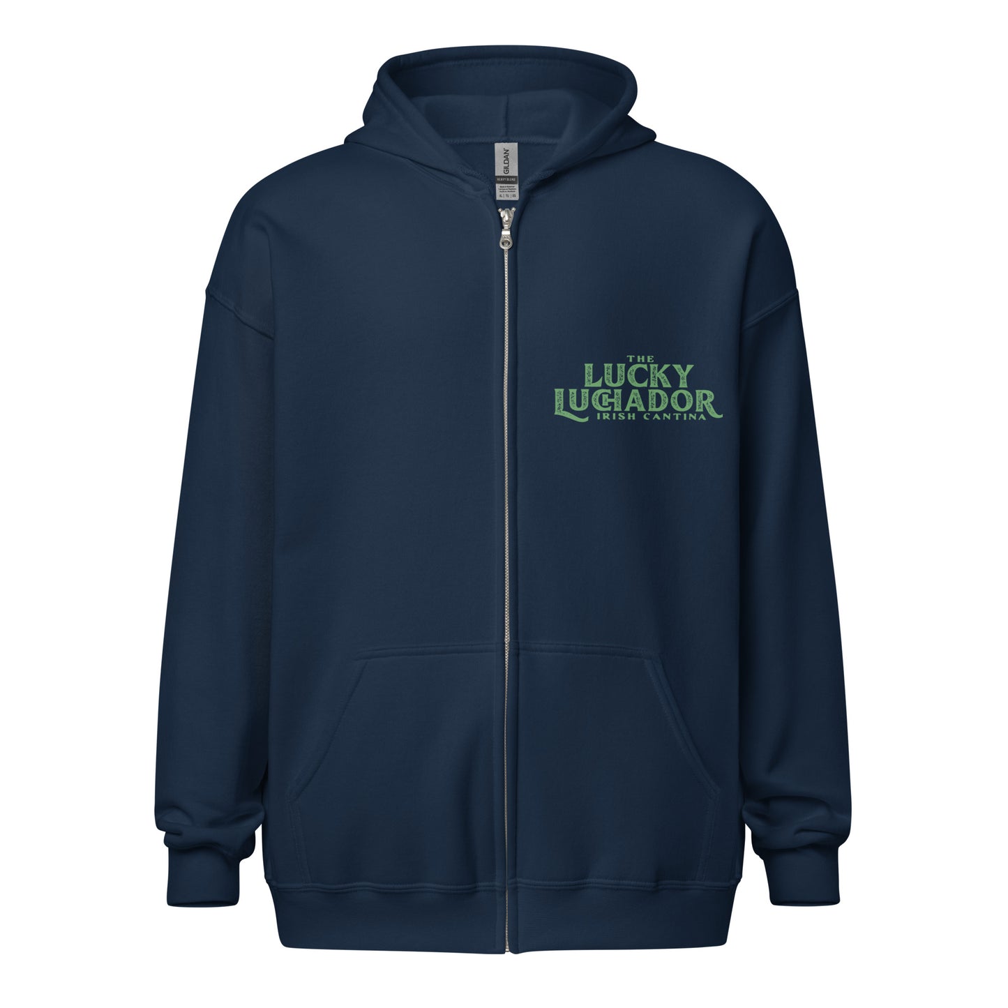 Green Lucky Luchador Boxing Gloves Unisex heavy blend zip hoodie