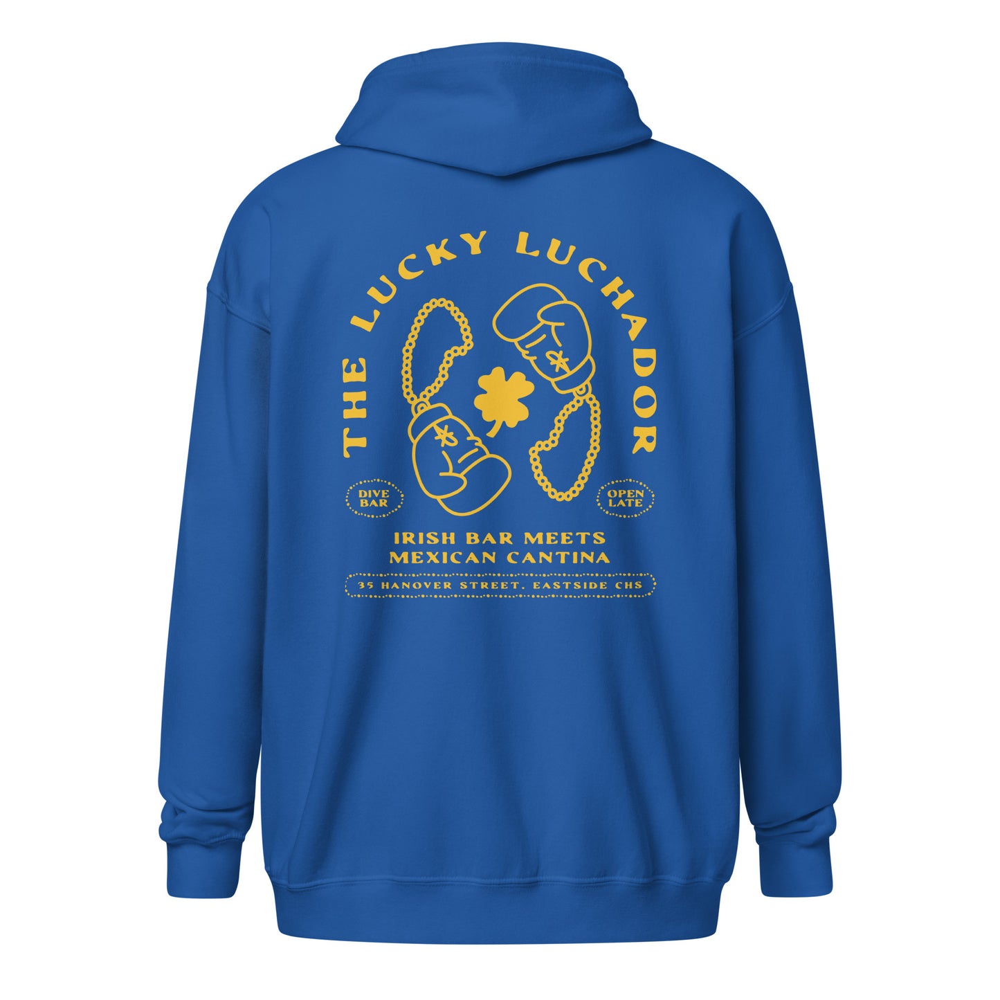 Yellow Lucky Luchador Boxing Gloves Unisex heavy blend zip hoodie