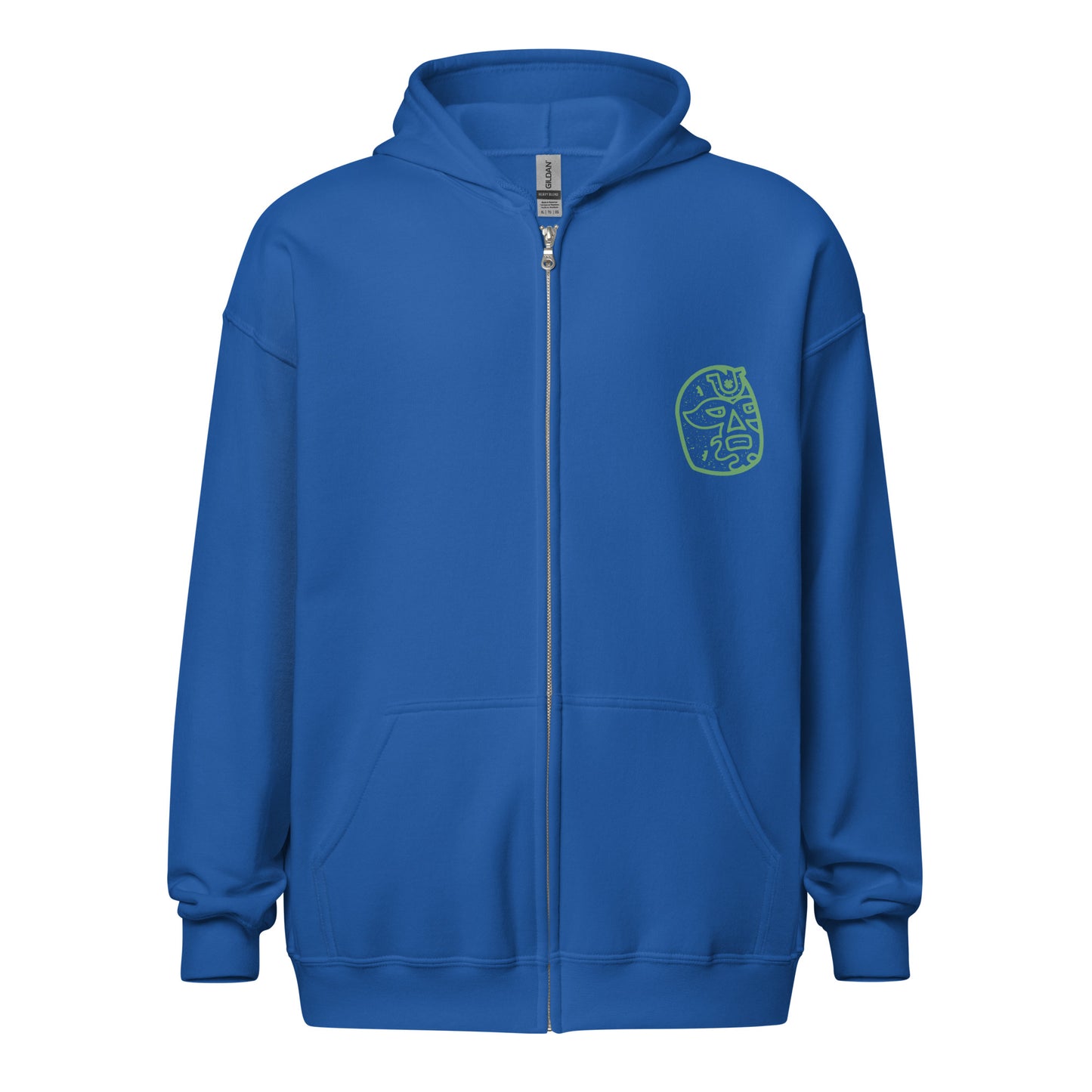 Green Lucky Luchador Head Unisex heavy blend zip hoodie