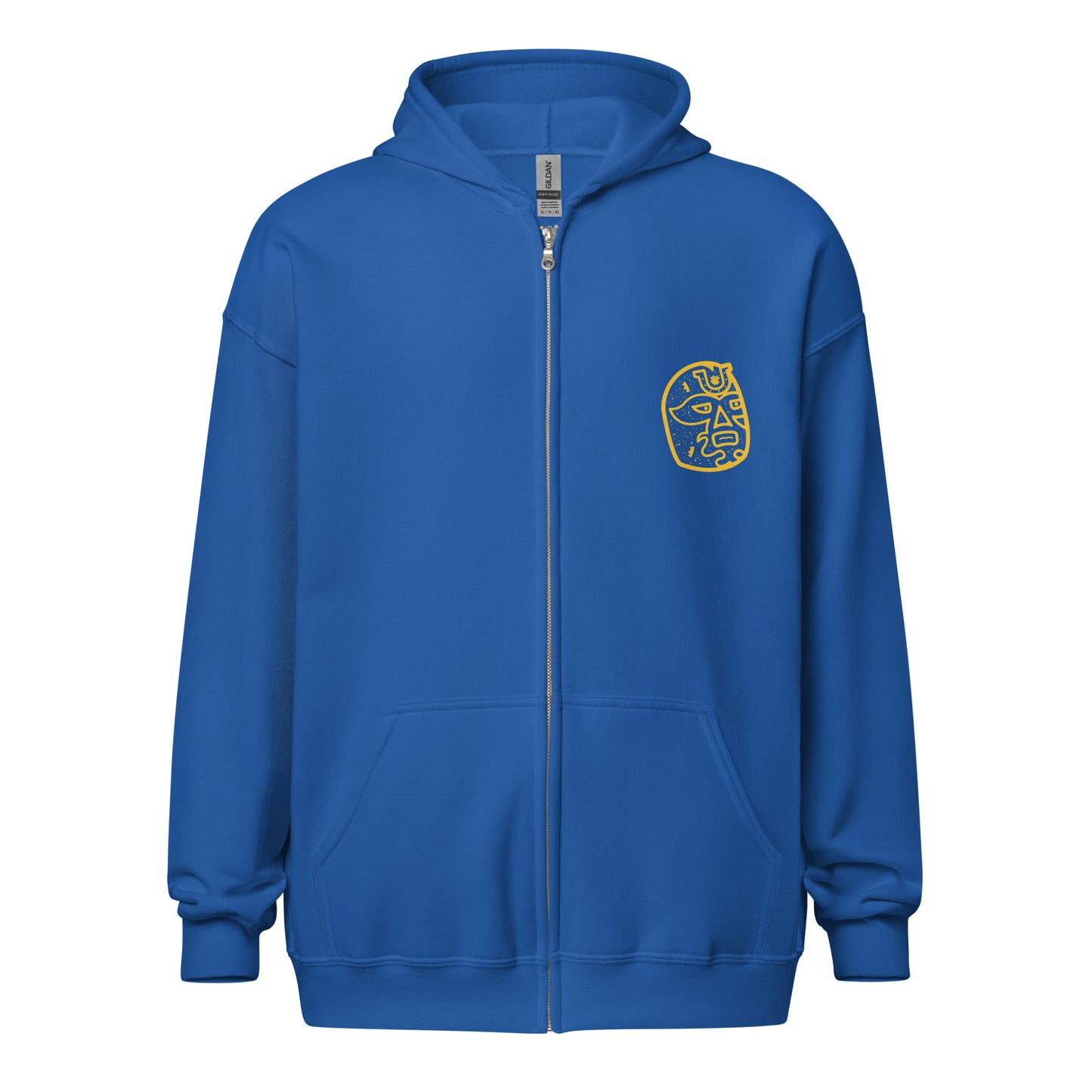 Yellow Lucky Luchador Head Unisex heavy blend zip hoodie