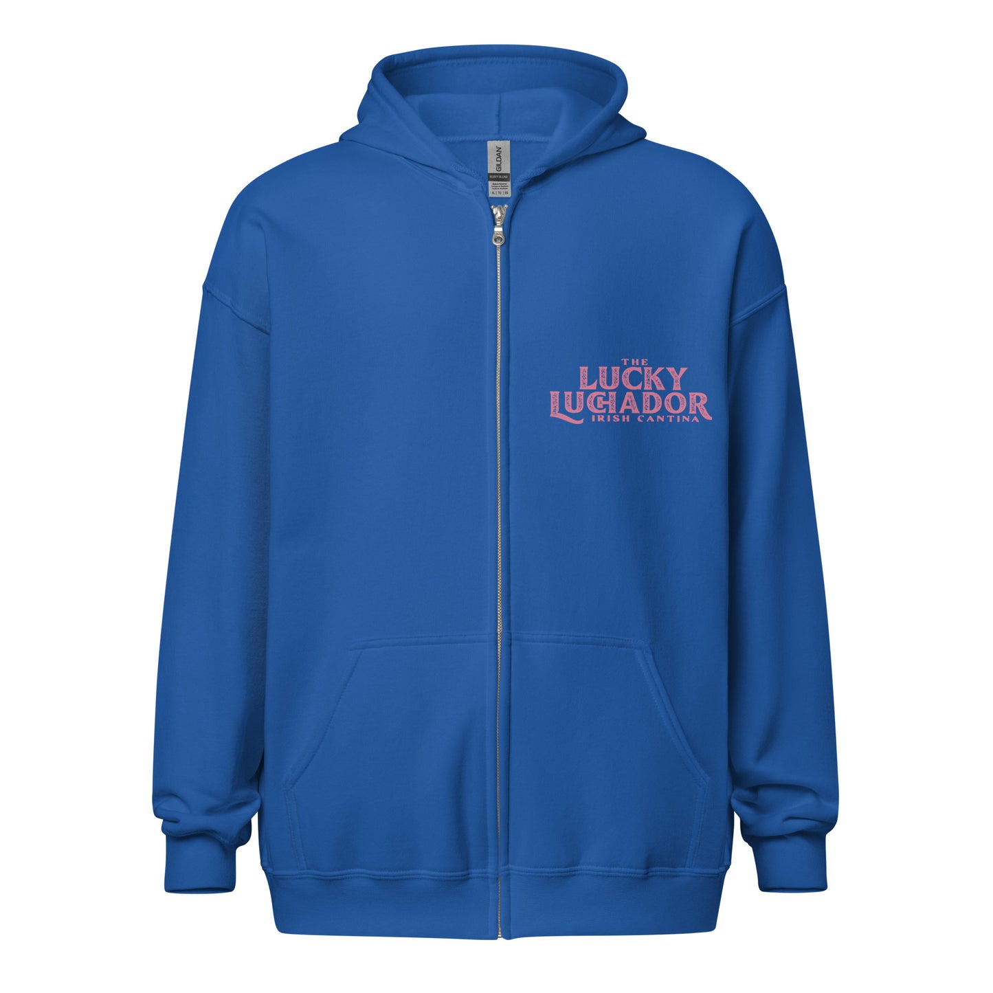 Pink Lucky Luchador Boxing Gloves Unisex heavy blend zip hoodie