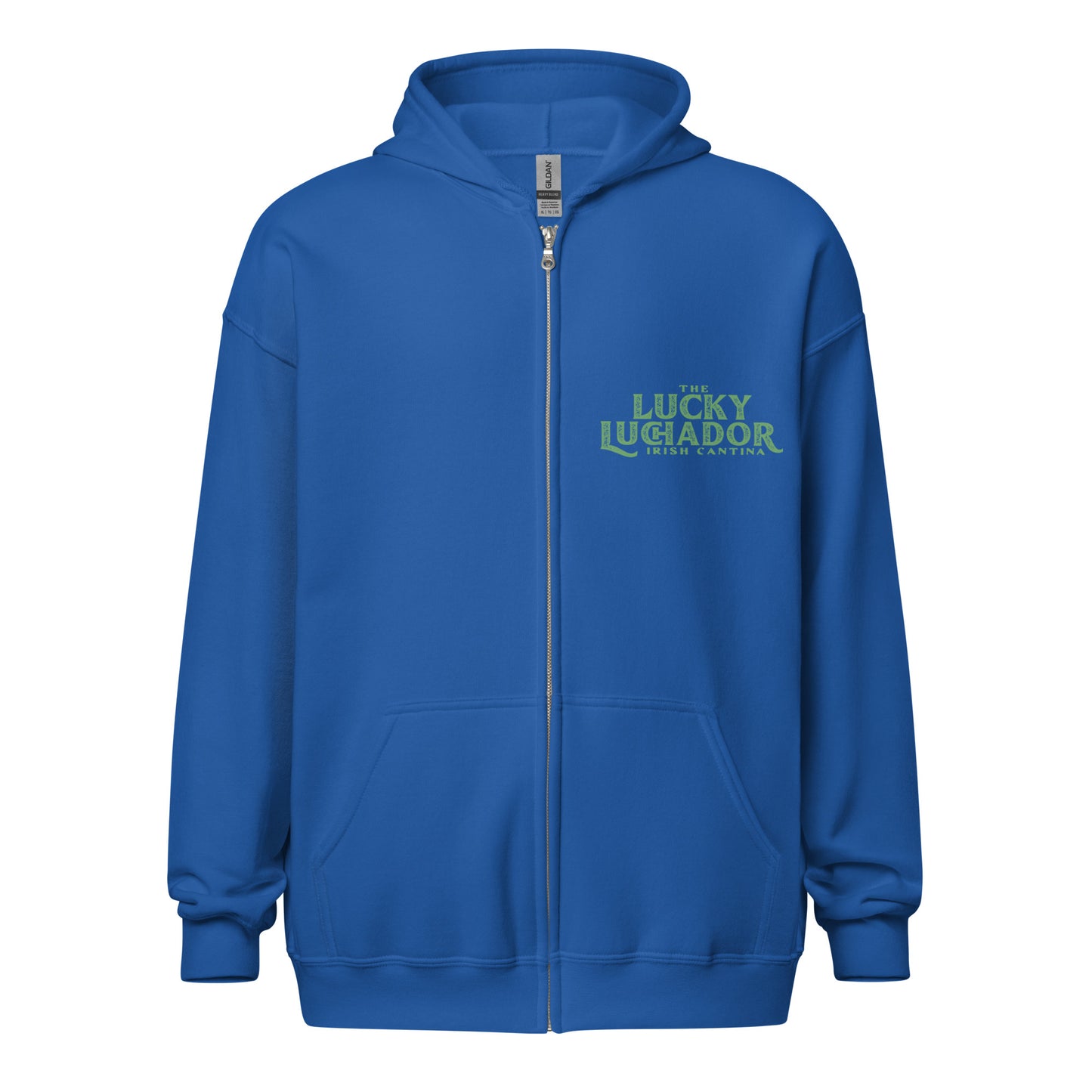 Green Lucky Luchador Boxing Gloves Unisex heavy blend zip hoodie