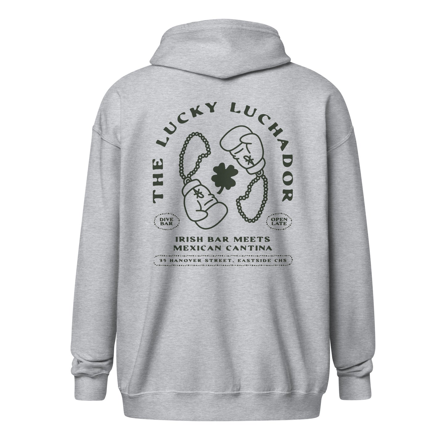 Black Lucky Luchador Boxing Gloves Unisex heavy blend zip hoodie