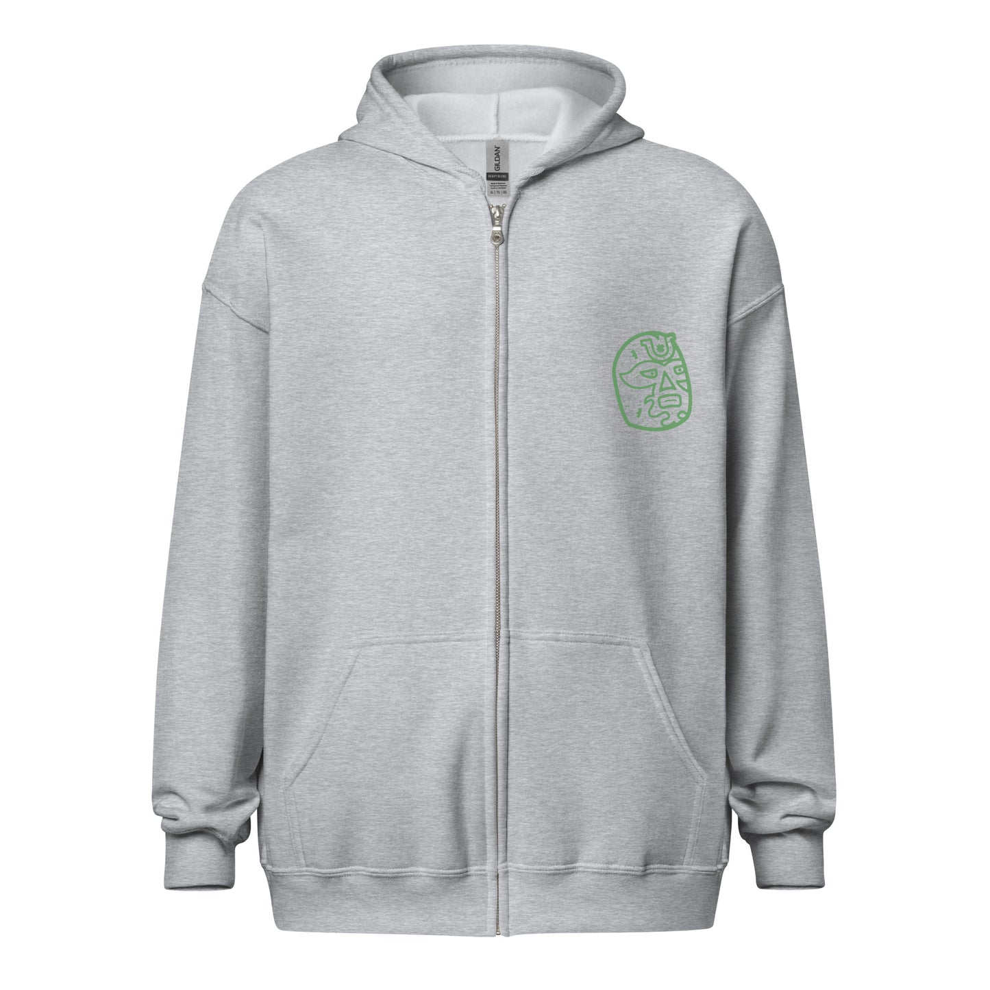 Green Lucky Luchador Head Unisex heavy blend zip hoodie