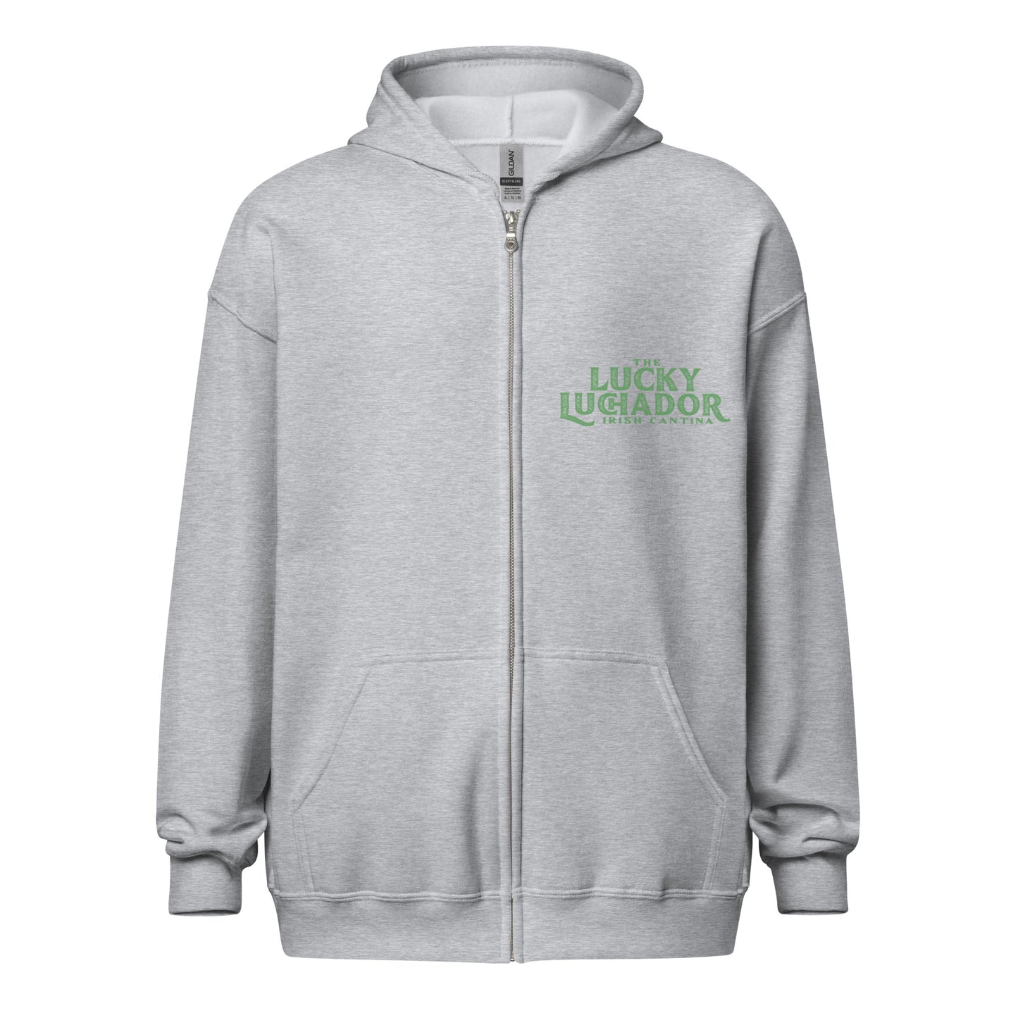 Green Lucky Luchador Boxing Gloves Unisex heavy blend zip hoodie