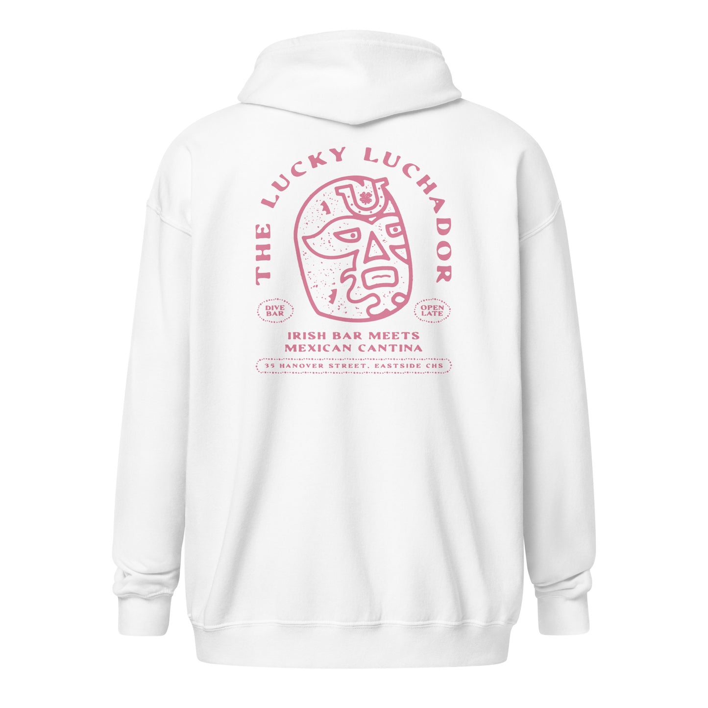 Pink Lucky Luchador Head Unisex heavy blend zip hoodie