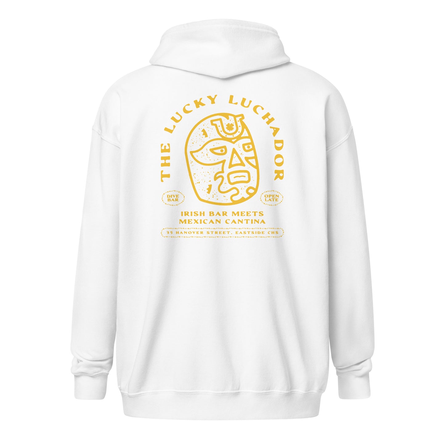 Yellow Lucky Luchador Head Unisex heavy blend zip hoodie