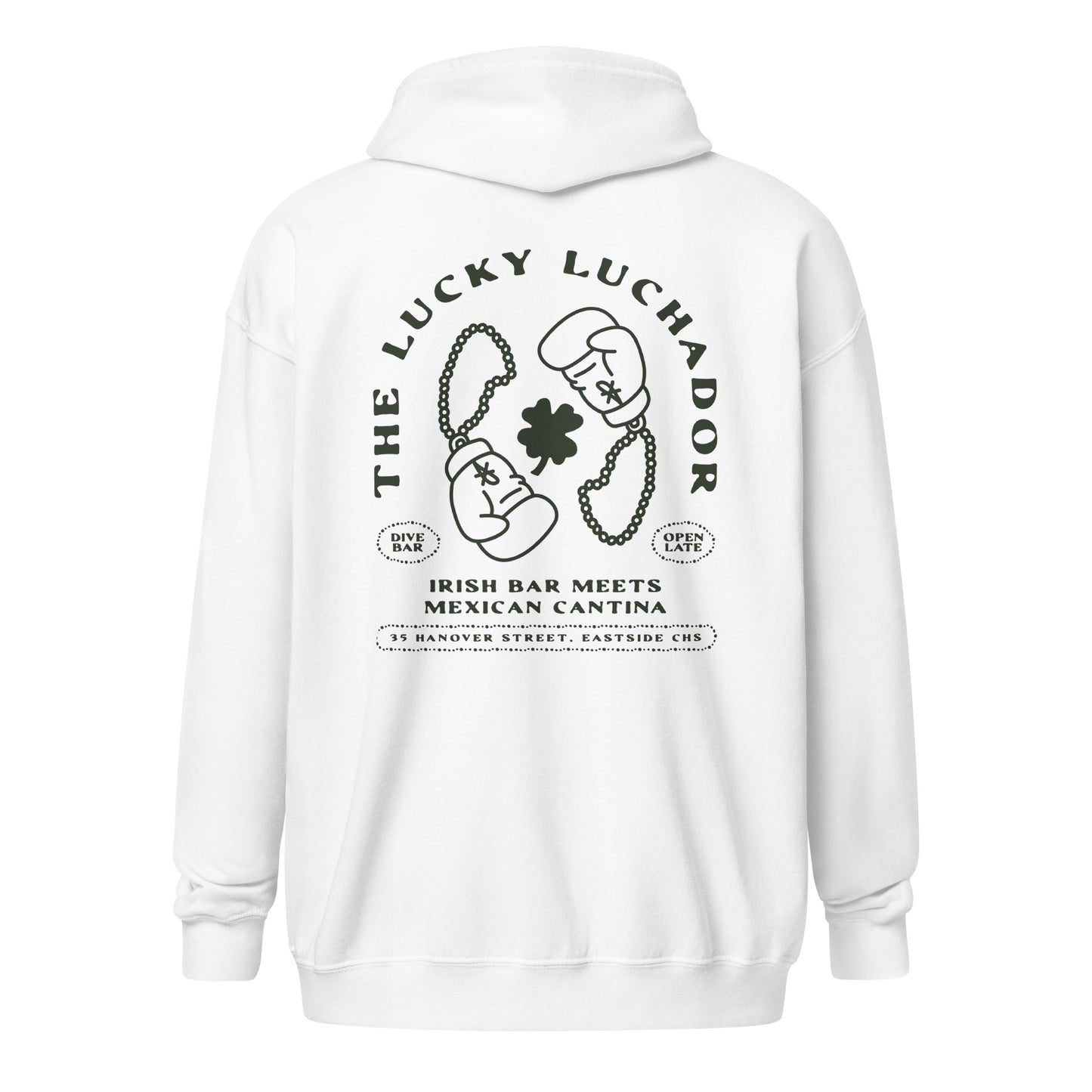 Black Lucky Luchador Boxing Gloves Unisex heavy blend zip hoodie