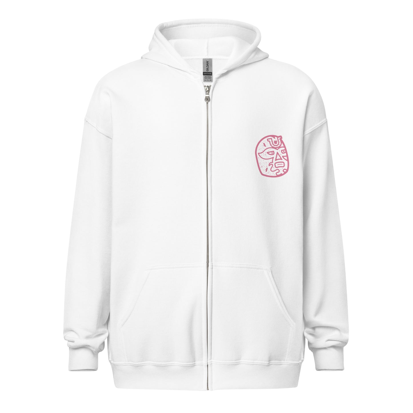 Pink Lucky Luchador Head Unisex heavy blend zip hoodie