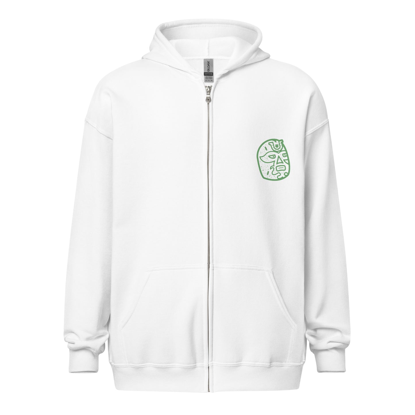 Green Lucky Luchador Head Unisex heavy blend zip hoodie