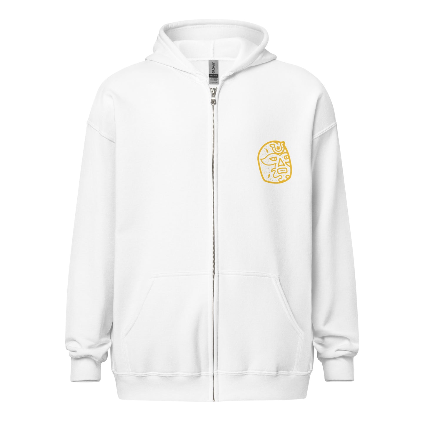 Yellow Lucky Luchador Head Unisex heavy blend zip hoodie