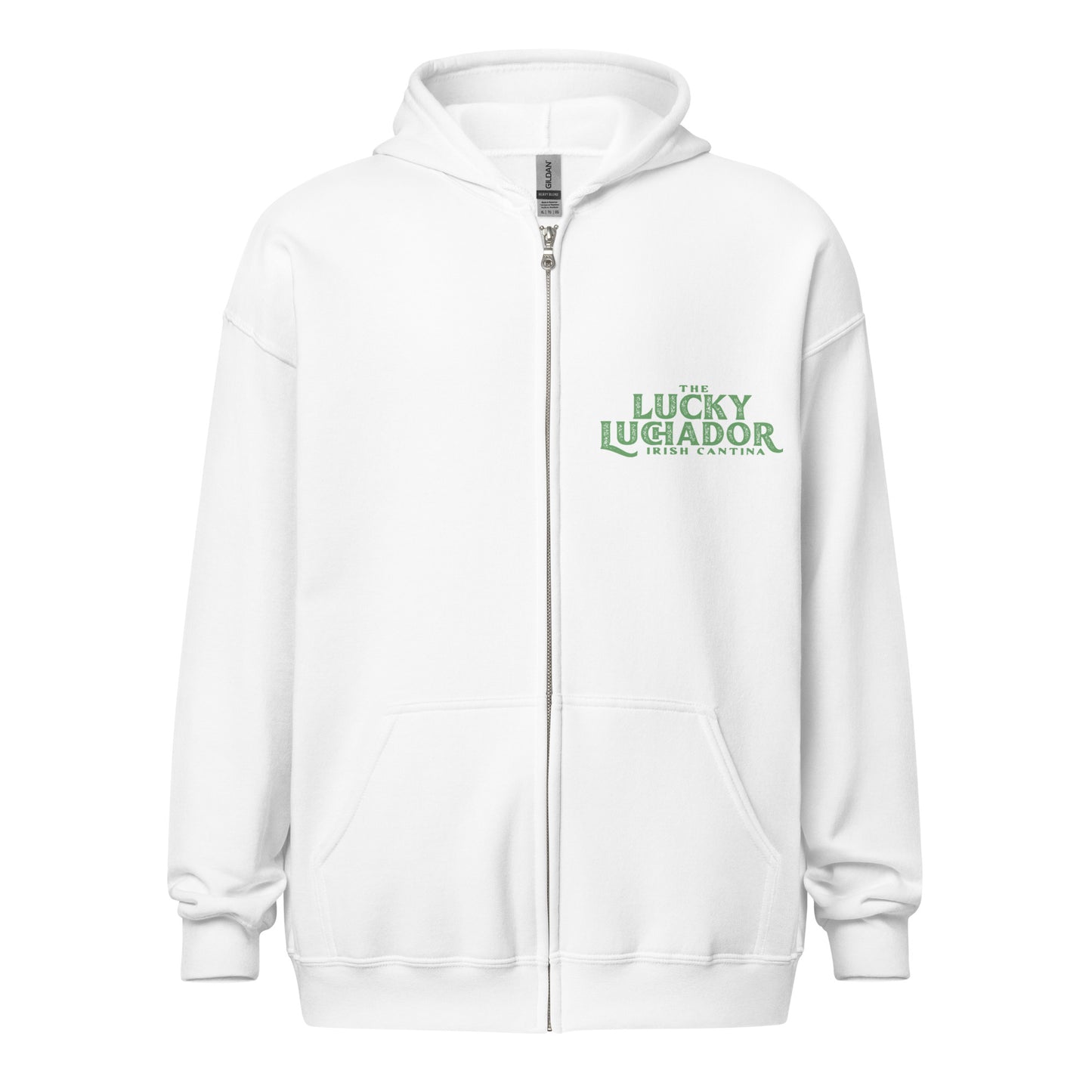 Green Lucky Luchador Boxing Gloves Unisex heavy blend zip hoodie