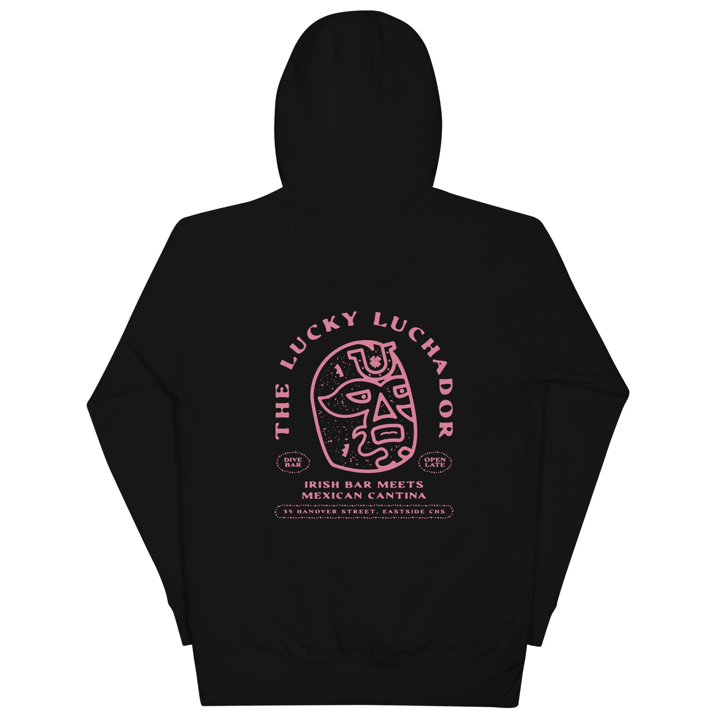 Pink Lucky Luchador Head Unisex Hoodie