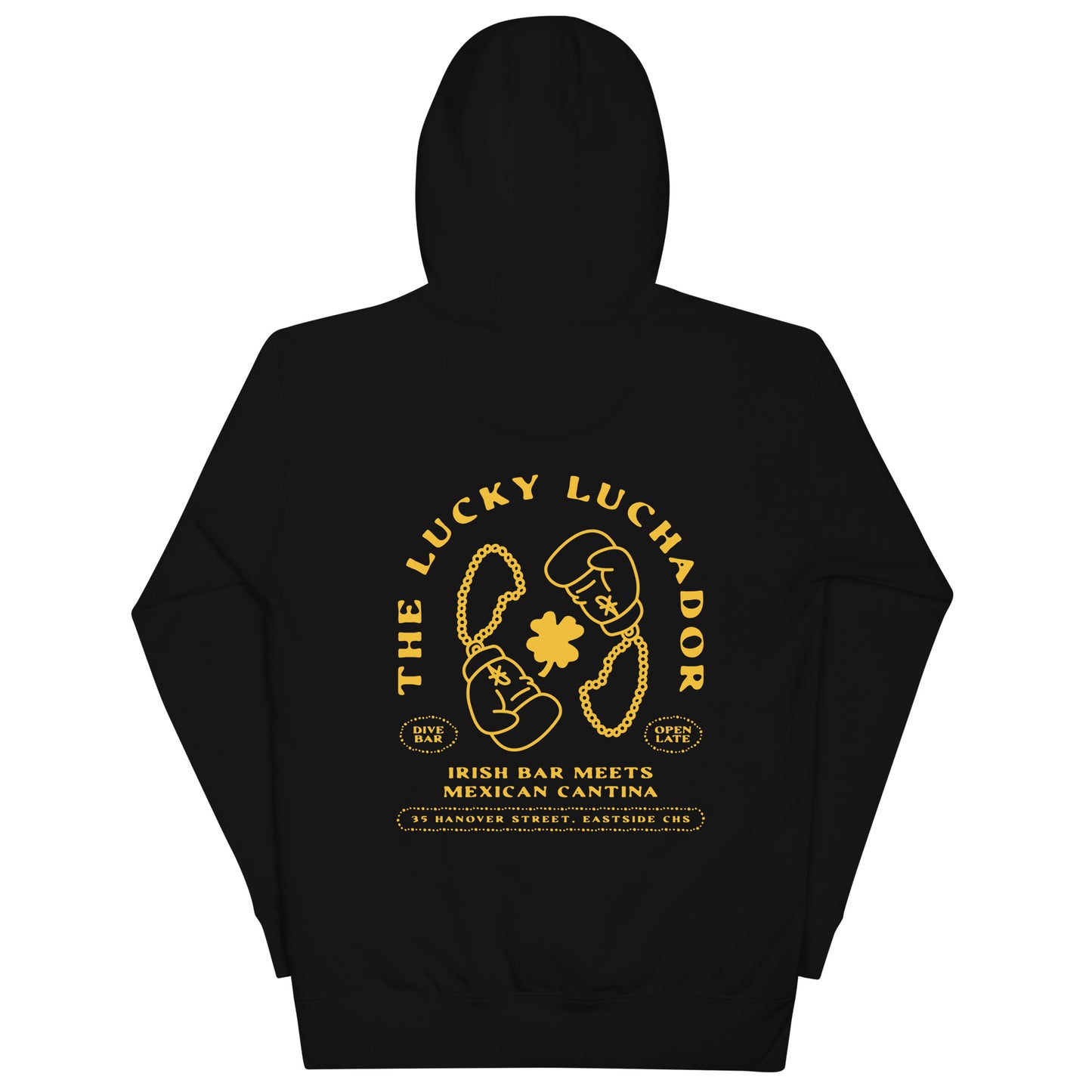 Yellow Lucky Luchador Boxing Gloves Unisex Hoodie