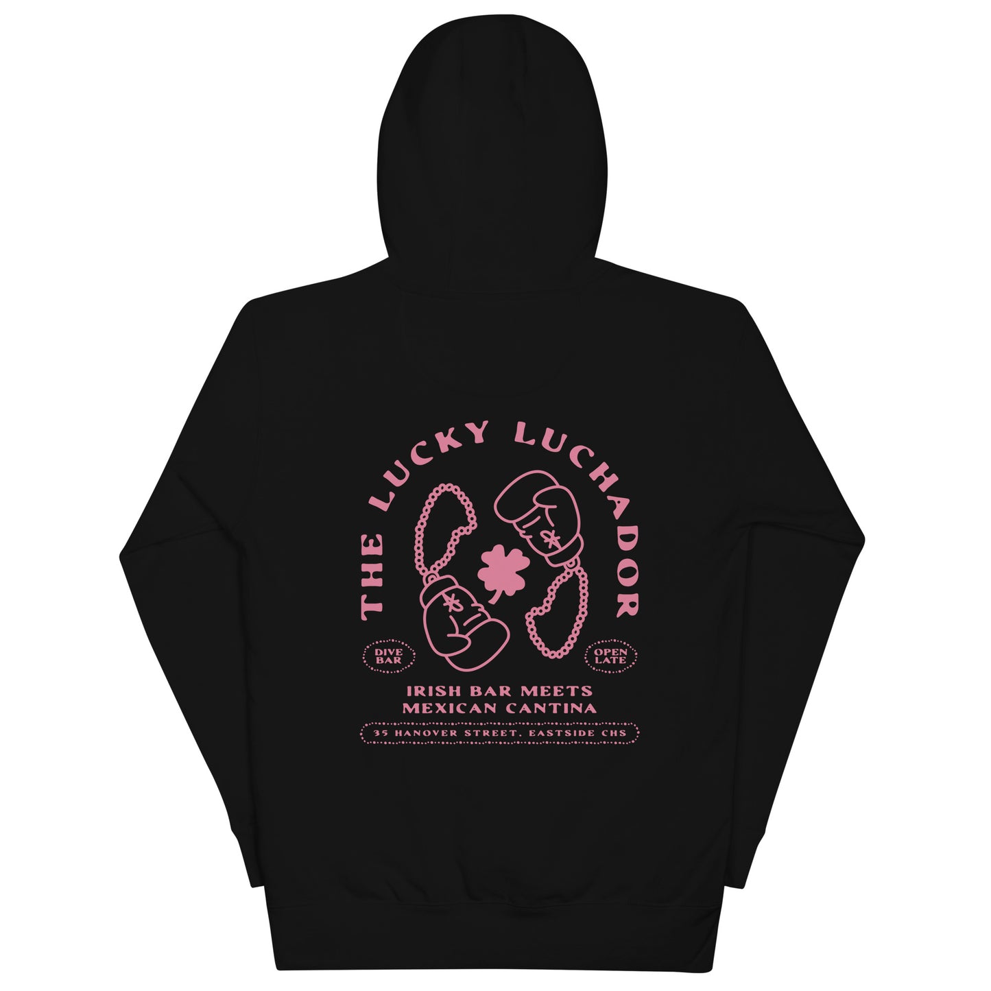 Pink Lucky Luchador Boxing Gloves Unisex Hoodie